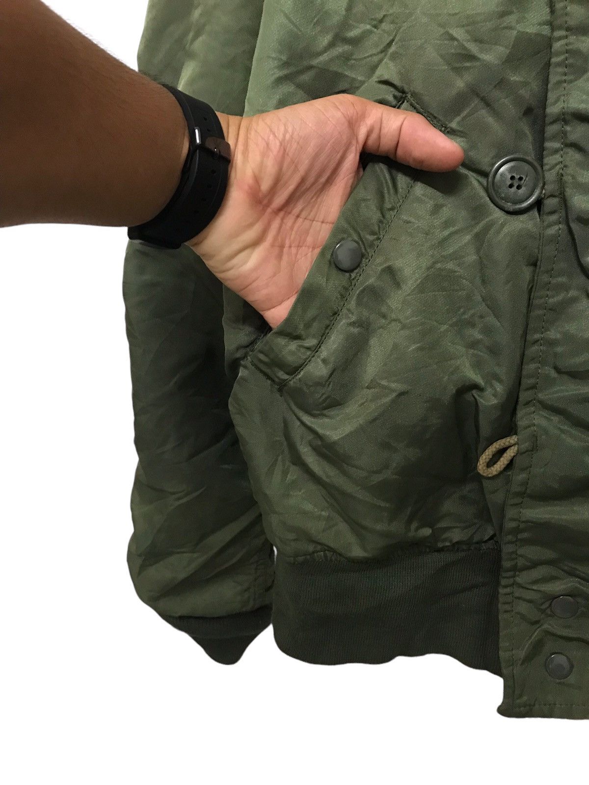 Vintage 🔥🔥BEST OFFER🔥🔥Vintage Army Fur Hoodie Bomber Jacket Military Size US L / EU 52-54 / 3 - 5 Thumbnail