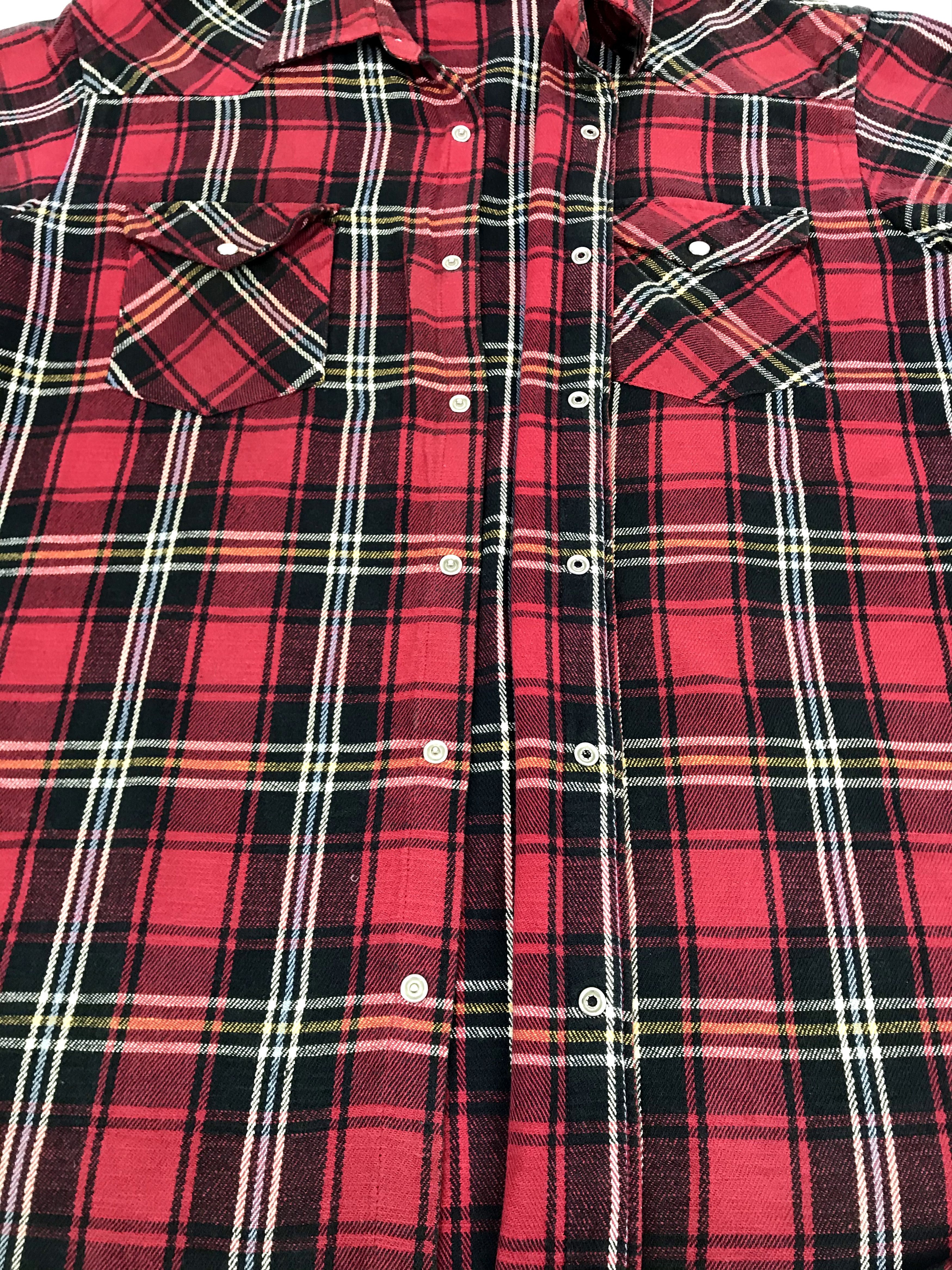 Flannel Vintage Prentiss Snap Button Flannel Shirt Double Pockets Size US L / EU 52-54 / 3 - 3 Thumbnail