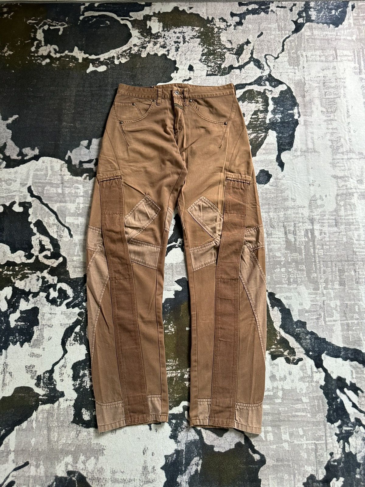 image of Marithe Francois Girbaud Late 90's Mfg Hybrid Cut Worker Pant in Browns, Men's (Size 31)