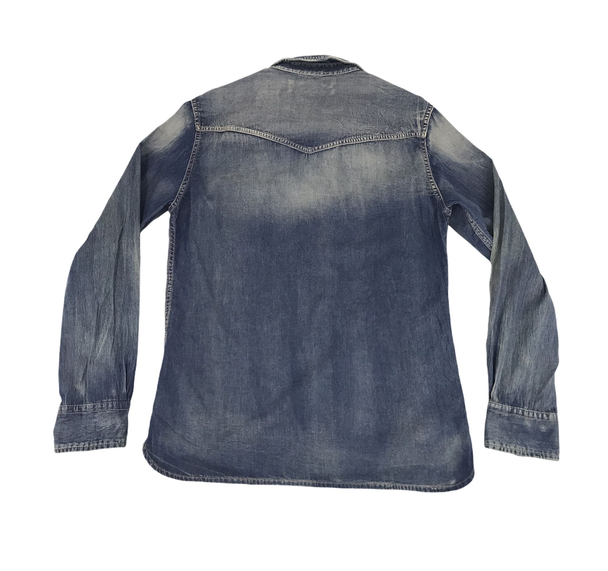 Japanese Brand Heritage Stone Denim Flannel Jacket Snap Button Size US M / EU 48-50 / 2 - 7 Thumbnail