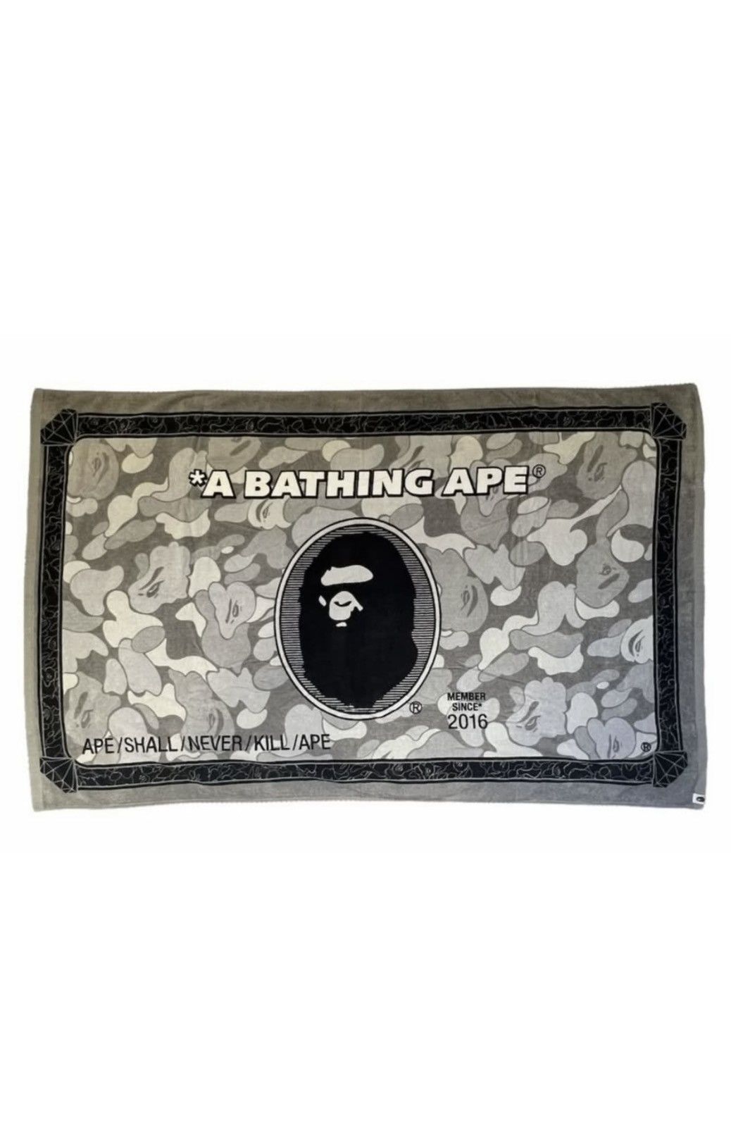 Pre-owned Bape A Bathing Ape Amex American Express Vip Beach Towel In Black Grey