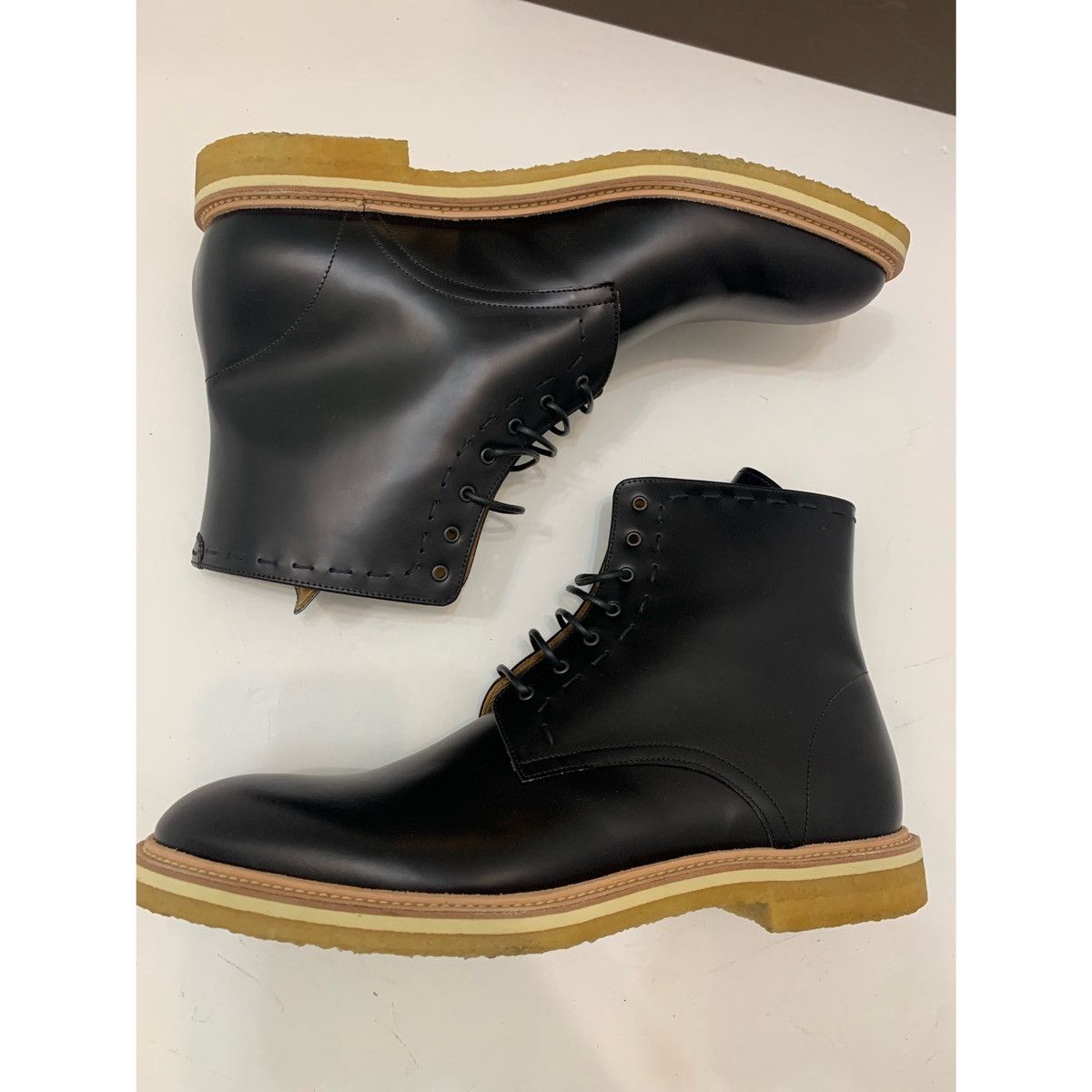 Armando Cabral ARMANDO CABRAL BLACK LACE UP BOOTS Size US 13 / EU 46 - 4 Thumbnail