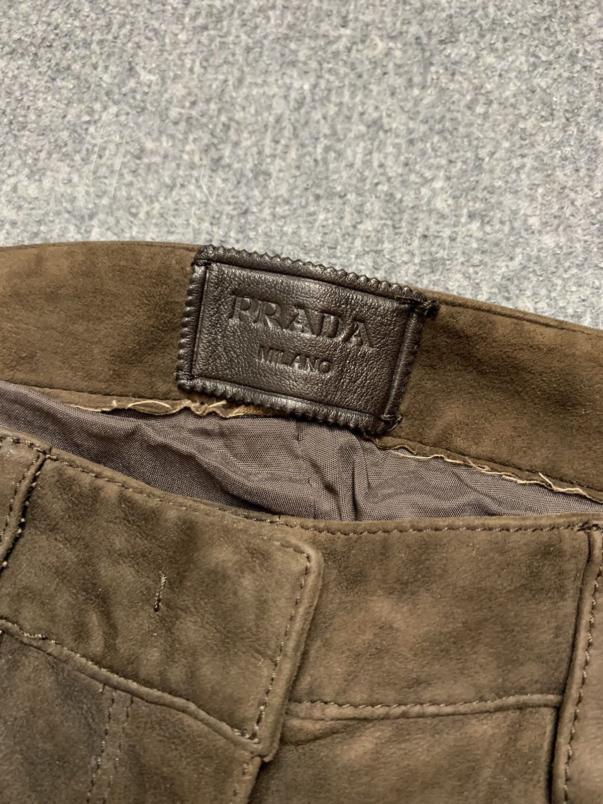 Prada Prada Brown Lambskin Leather Trousers Size 40" / US 18 - 4 Thumbnail