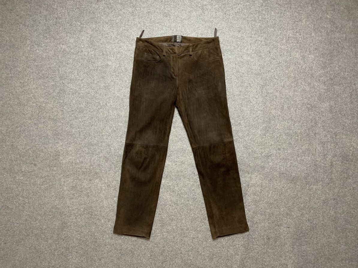 Prada Prada Brown Lambskin Leather Trousers Size 40" / US 18 - 2 Thumbnail