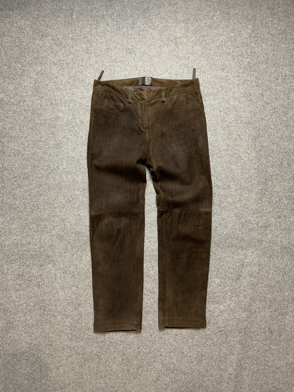 Prada Prada Brown Lambskin Leather Trousers Size 40" / US 18 - 1 Thumbnail