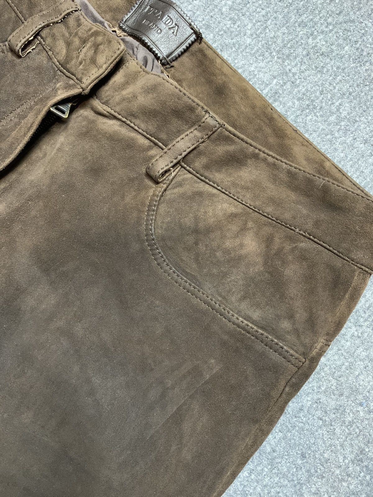 Prada Prada Brown Lambskin Leather Trousers Size 40" / US 18 - 9 Thumbnail