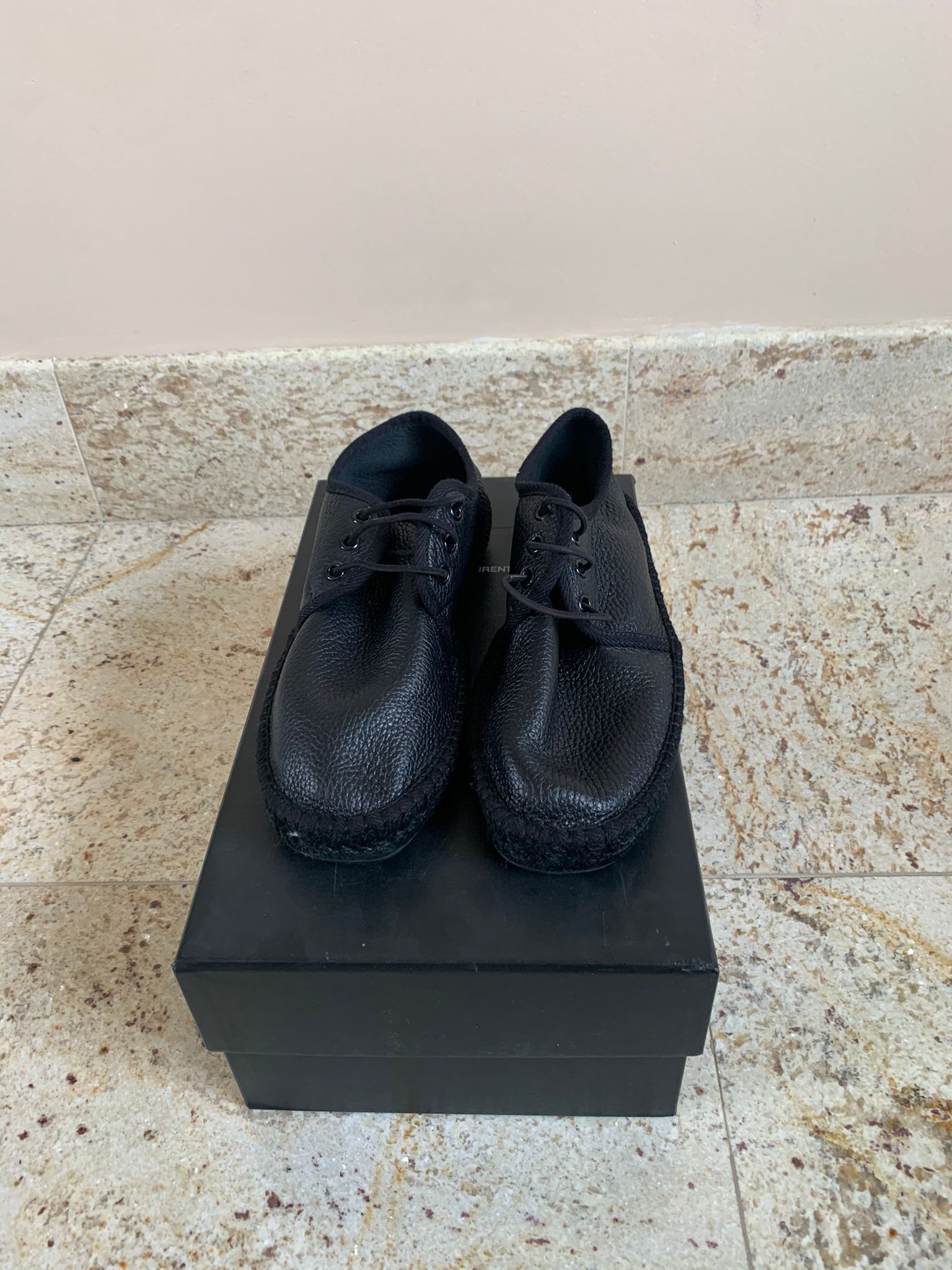 Saint Laurent Paris Deer Leather Espadrilles in Black Size US 7 / EU 40 - 5 Thumbnail