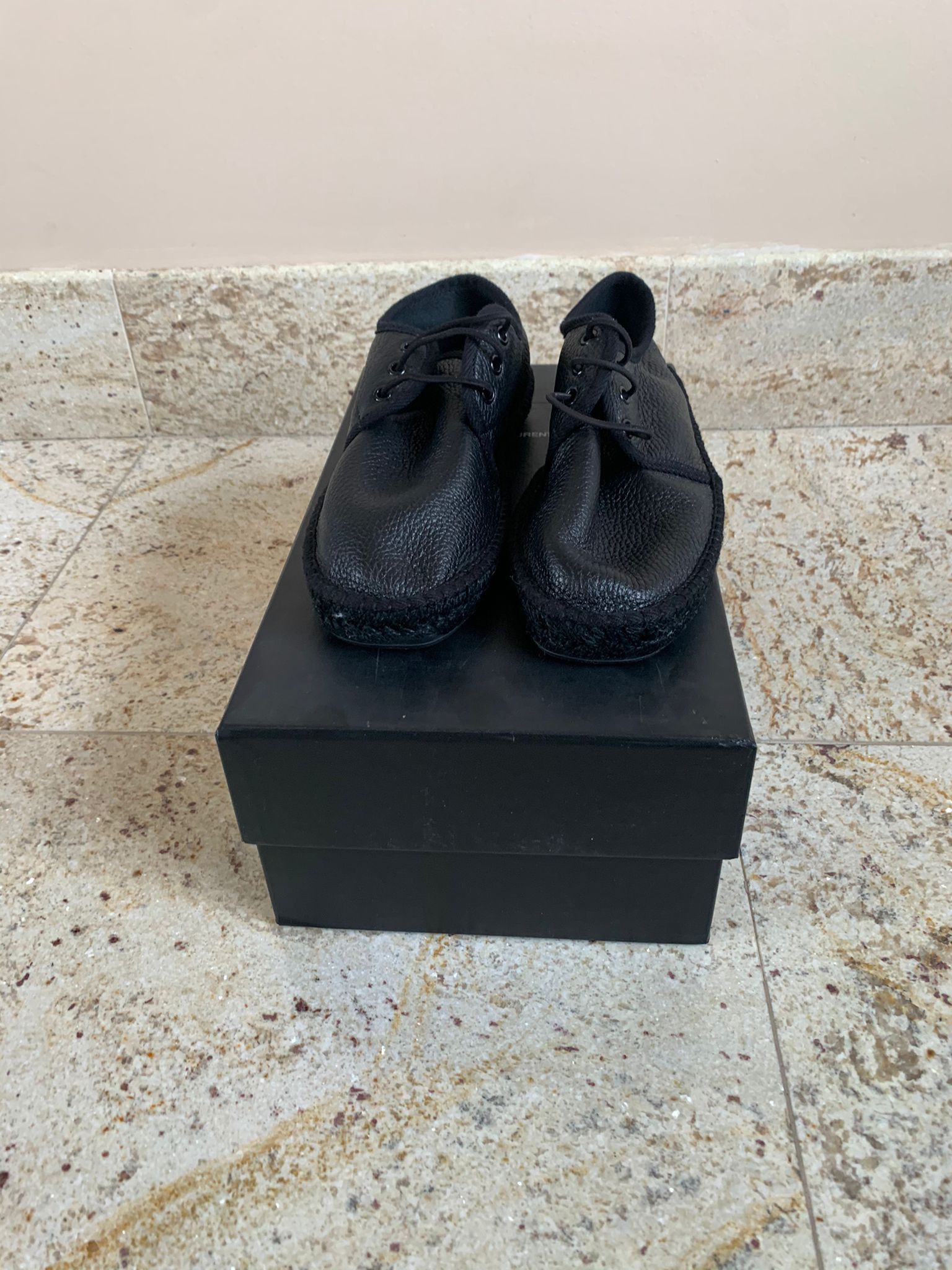 Saint Laurent Paris Deer Leather Espadrilles in Black Size US 7 / EU 40 - 6 Thumbnail
