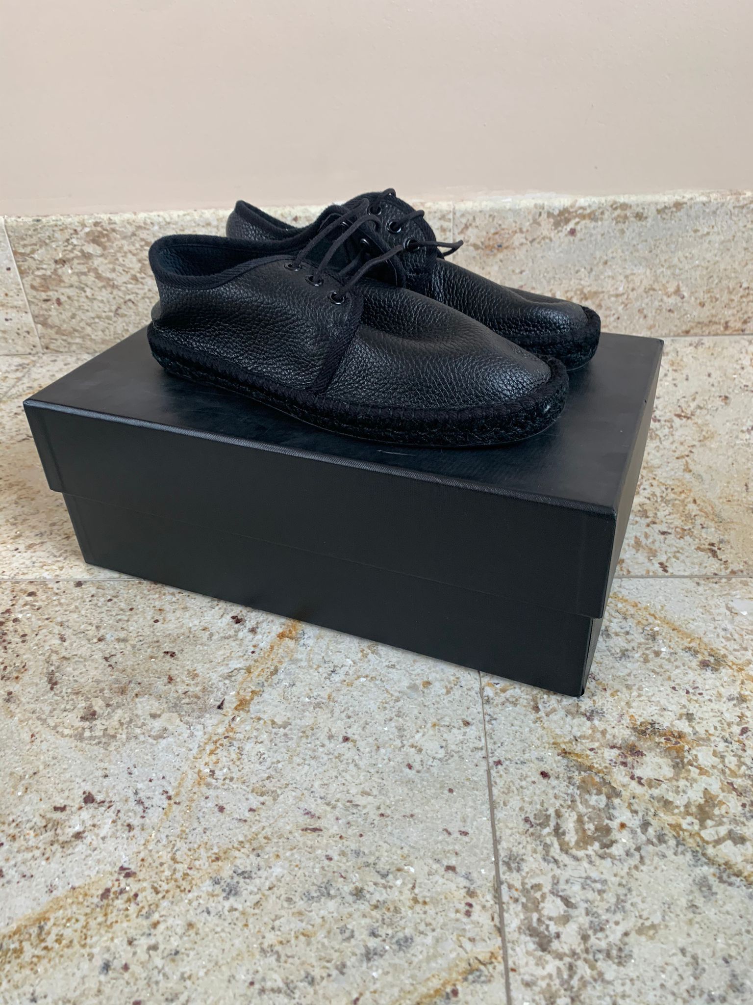 Saint Laurent Paris Deer Leather Espadrilles in Black Size US 7 / EU 40 - 7 Thumbnail