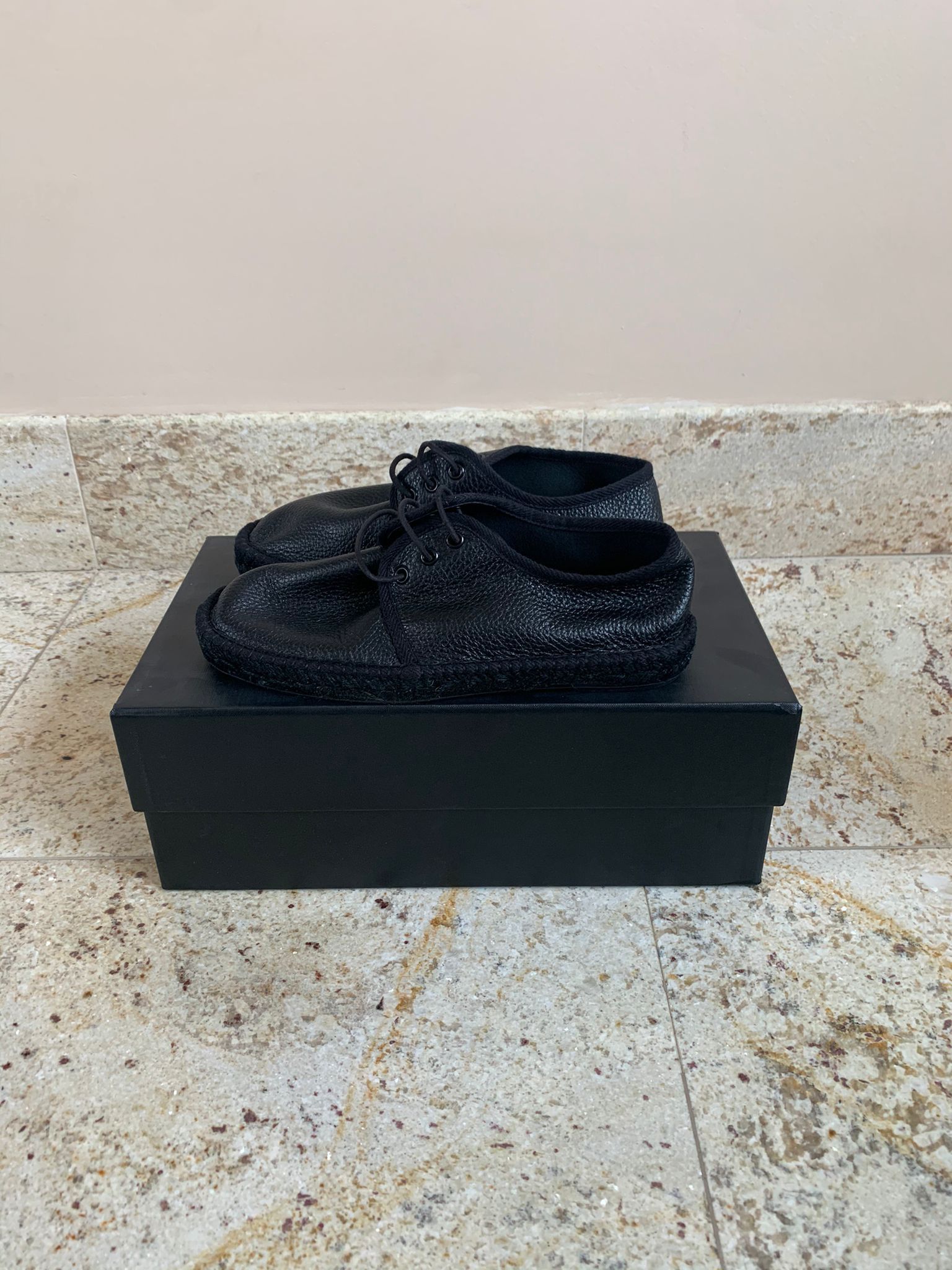 Saint Laurent Paris Deer Leather Espadrilles in Black Size US 7 / EU 40 - 4 Thumbnail