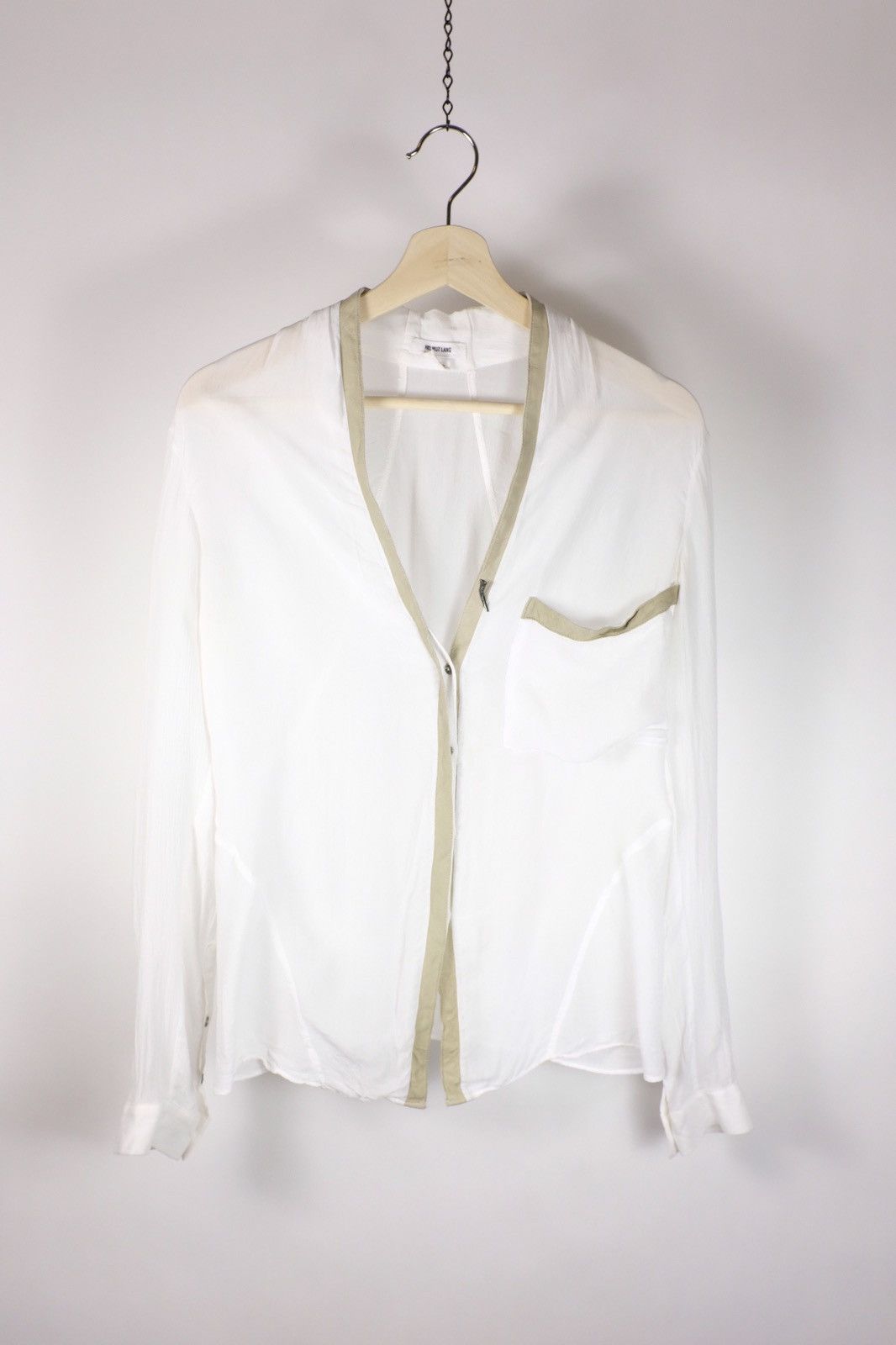 Helmut Lang UNISEX/WMNS Helmut Lang Tooth Sheer Button Up Size M / US 6-8 / IT 42-44 - 1 Thumbnail