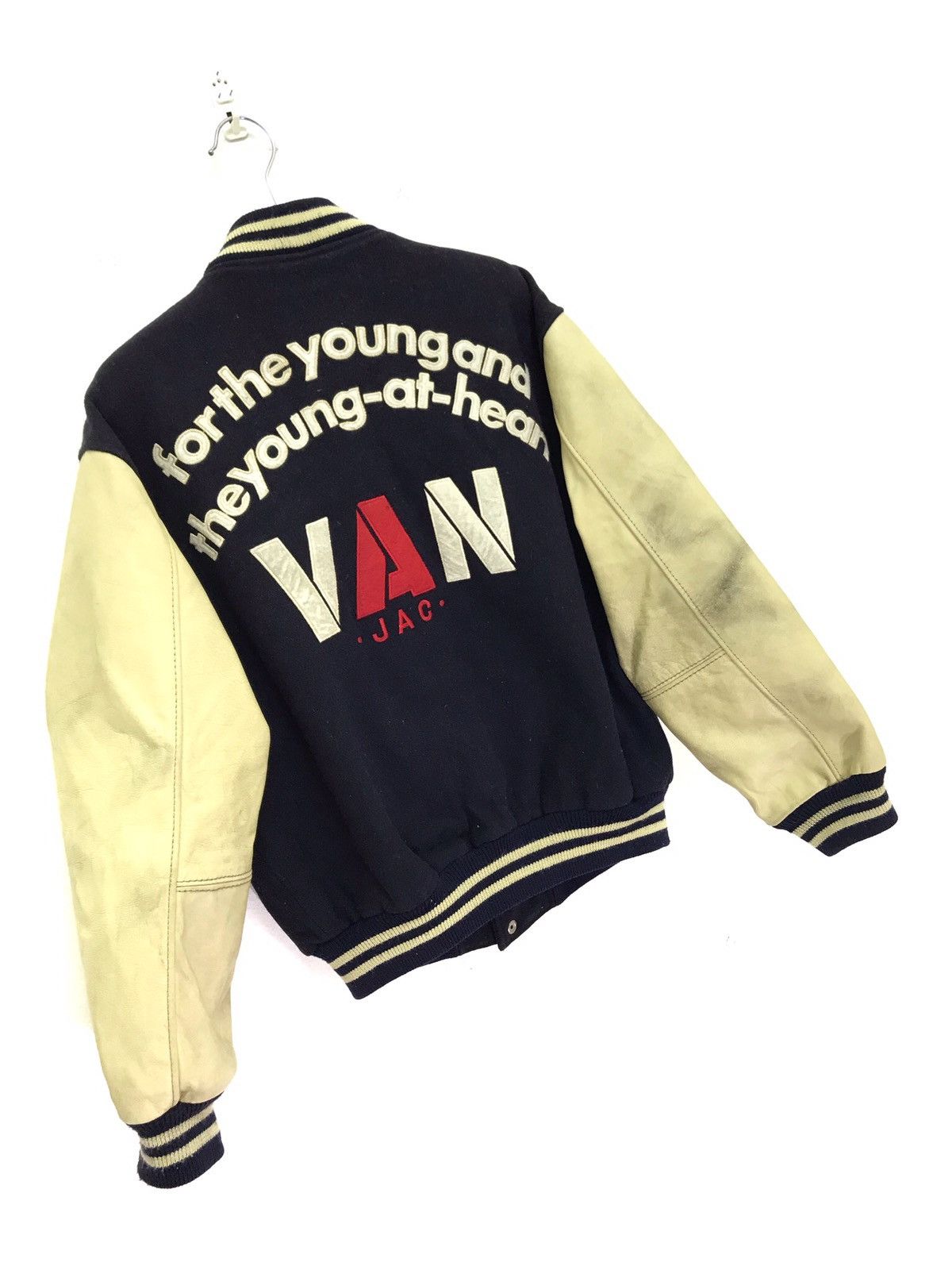 Japanese Brand Rare Vtg Van Jac Varsity Jacket Iconic Logo Wool Leather Size US M / EU 48-50 / 2 - 1 Thumbnail