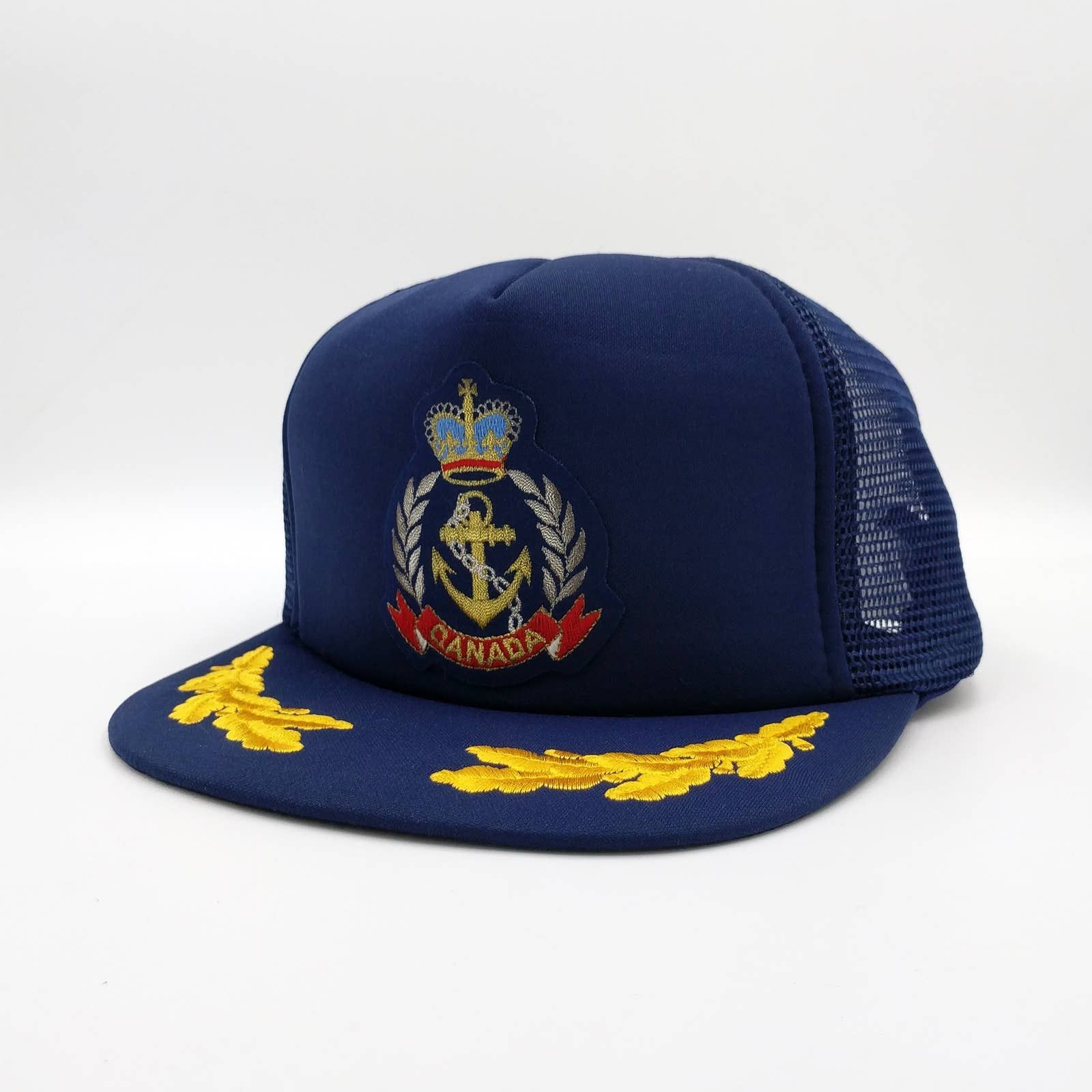 Vintage Vintage Canada Royal Crown Anchor Patch Snapback Trucker Hat Size ONE SIZE - 3 Thumbnail