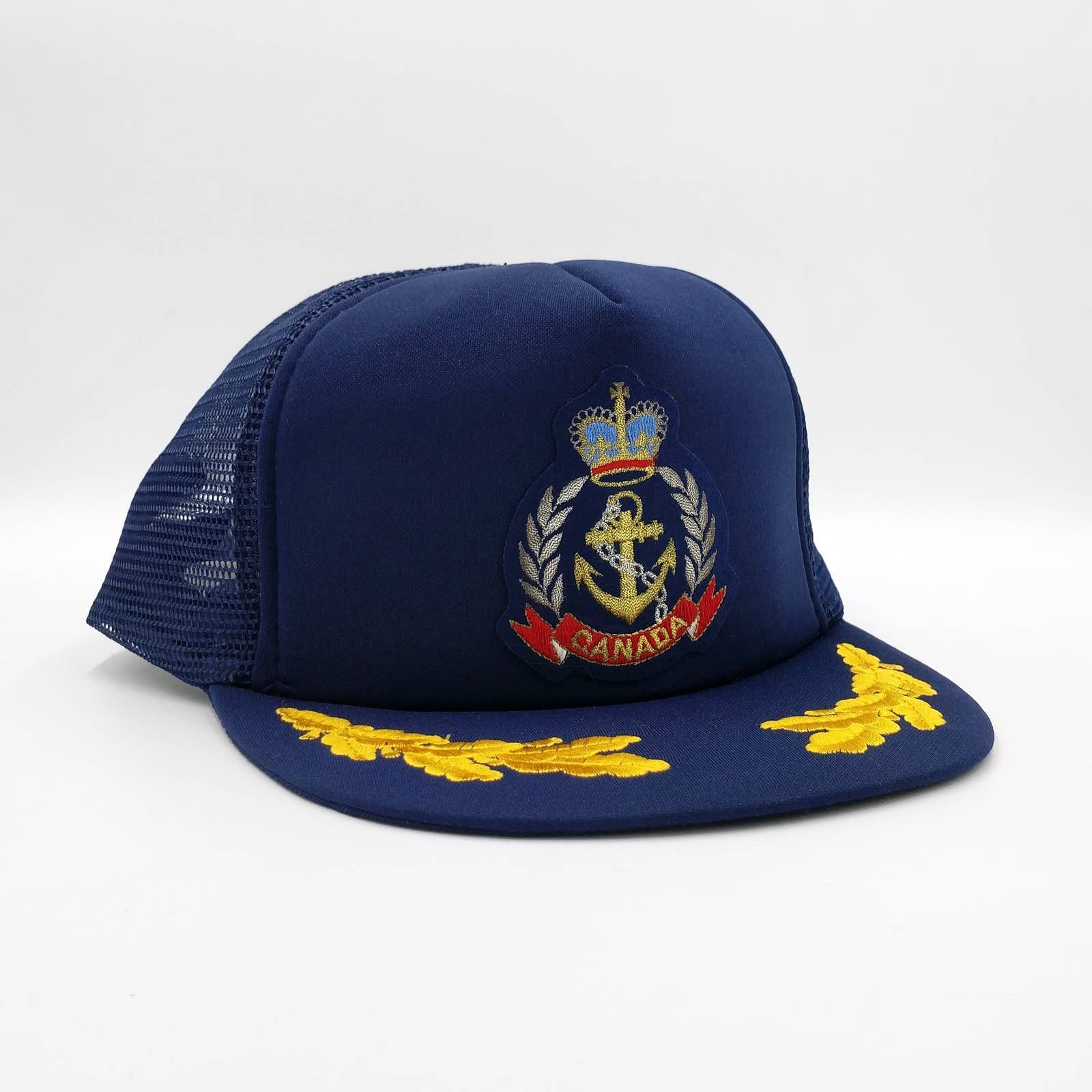 Vintage Vintage Canada Royal Crown Anchor Patch Snapback Trucker Hat Size ONE SIZE - 1 Thumbnail