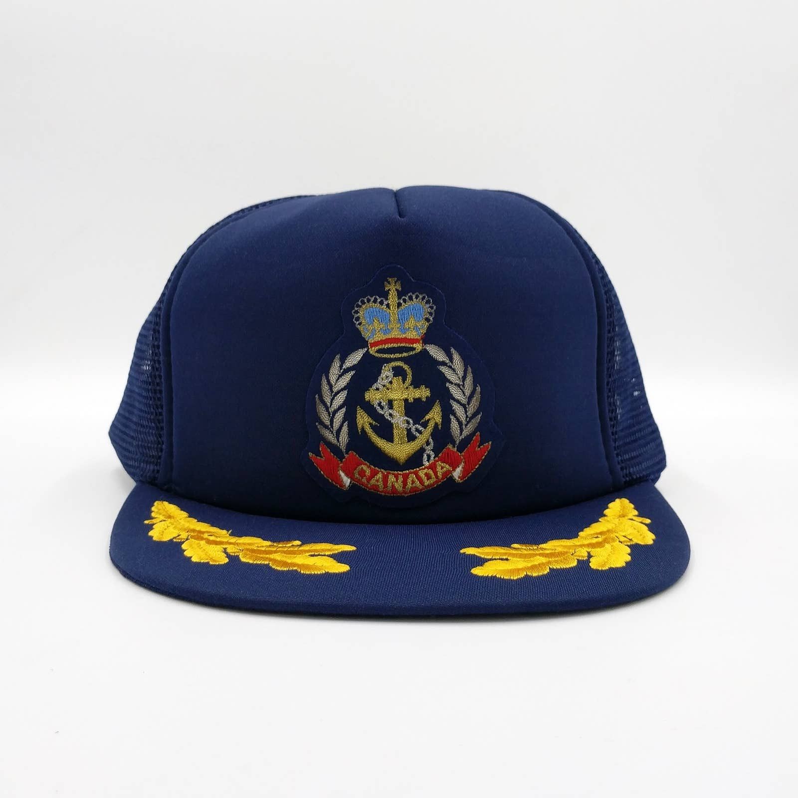 Vintage Vintage Canada Royal Crown Anchor Patch Snapback Trucker Hat Size ONE SIZE - 2 Thumbnail