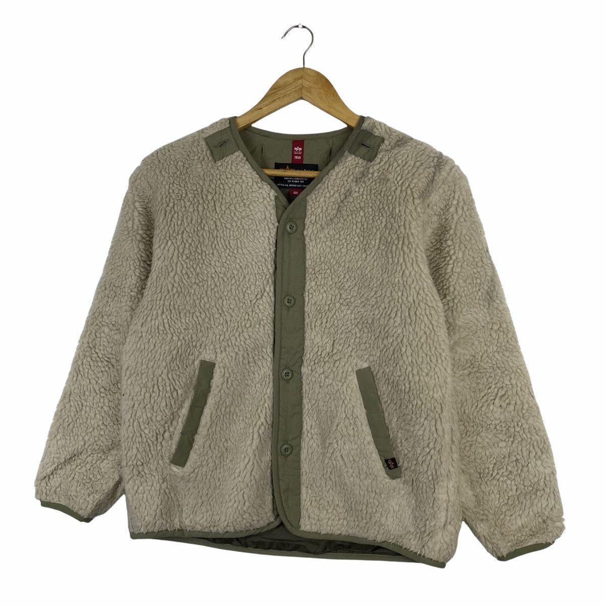 Alpha Industries × Vintage Vintage ALPHA INDUSTRIES Fully Button Fleece Sweater Size US S / EU 44-46 / 1 - 4 Thumbnail
