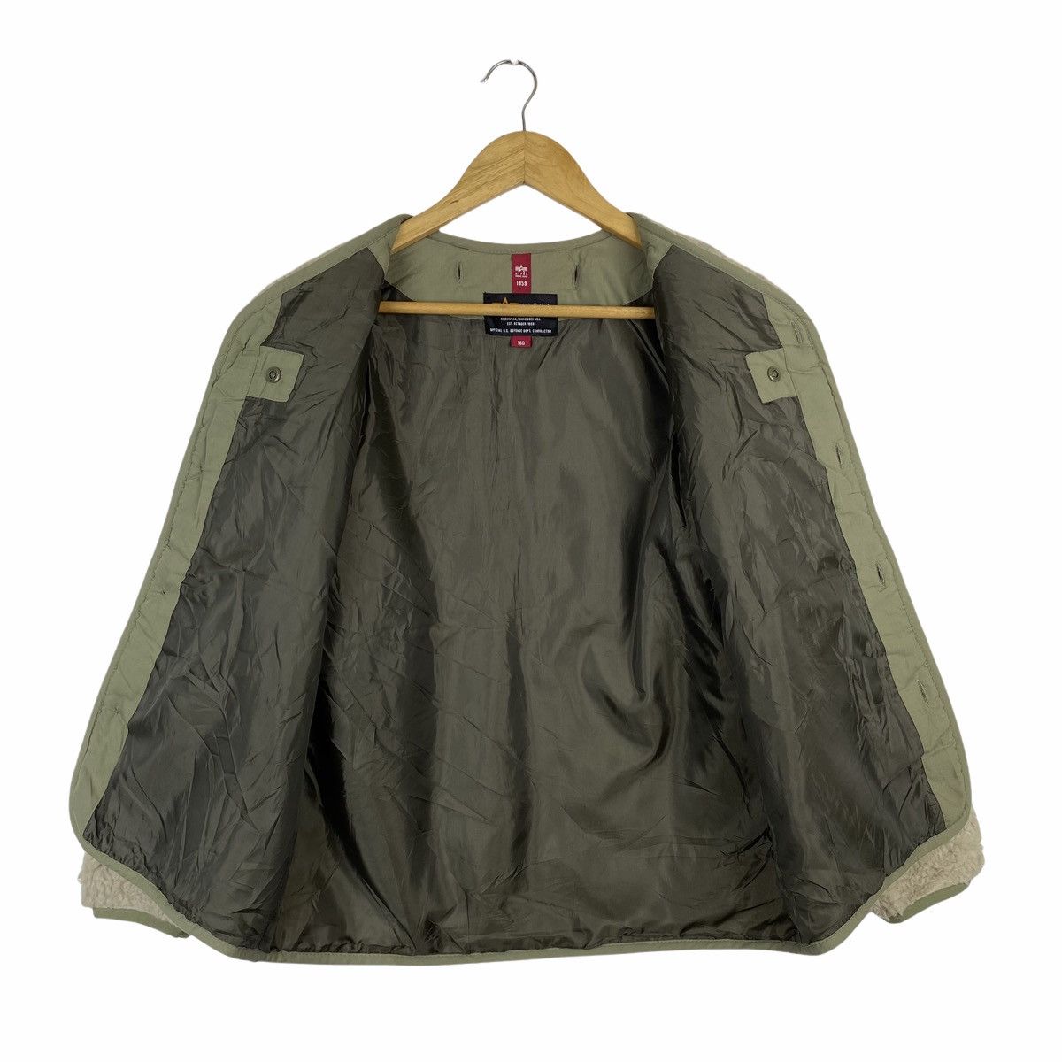 Alpha Industries × Vintage Vintage ALPHA INDUSTRIES Fully Button Fleece Sweater Size US S / EU 44-46 / 1 - 3 Thumbnail