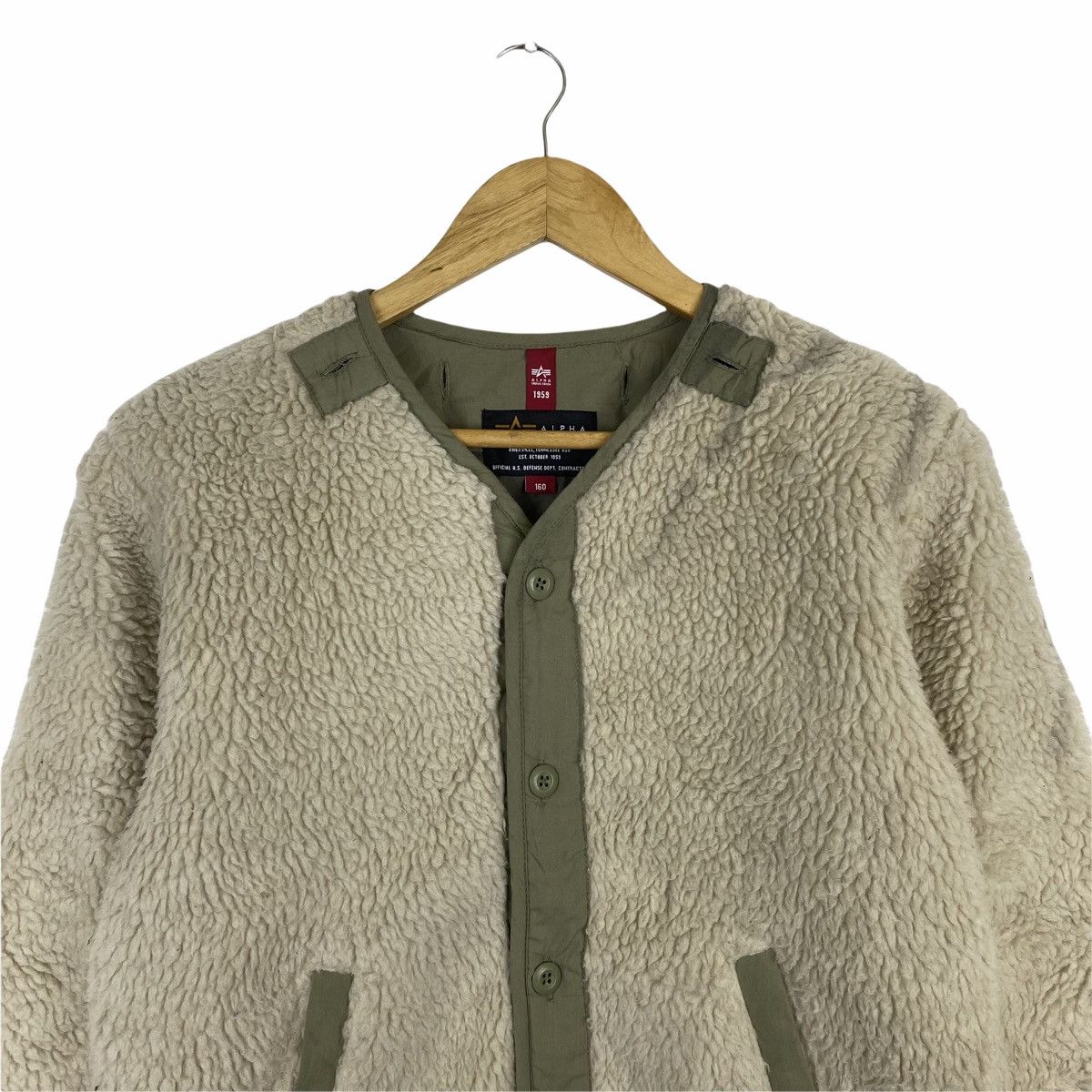 Alpha Industries × Vintage Vintage ALPHA INDUSTRIES Fully Button Fleece Sweater Size US S / EU 44-46 / 1 - 5 Thumbnail