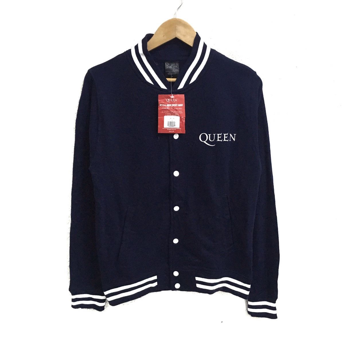 Band Tees QUEEN BRITISH ROCK BAND FULLY BUTTON VARSITY JACKET Size US XS / EU 42 / 0 - 2 Thumbnail
