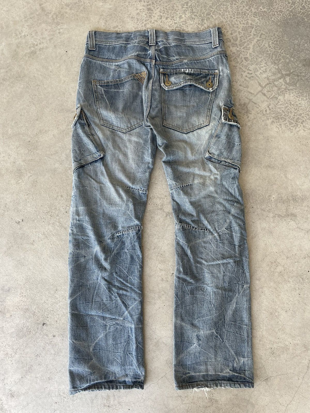 Japanese Brand TWENTY WORKS Distressed Studded Tribal Tattoo Slanted Cargo Size US 32 / EU 48 - 3 Thumbnail