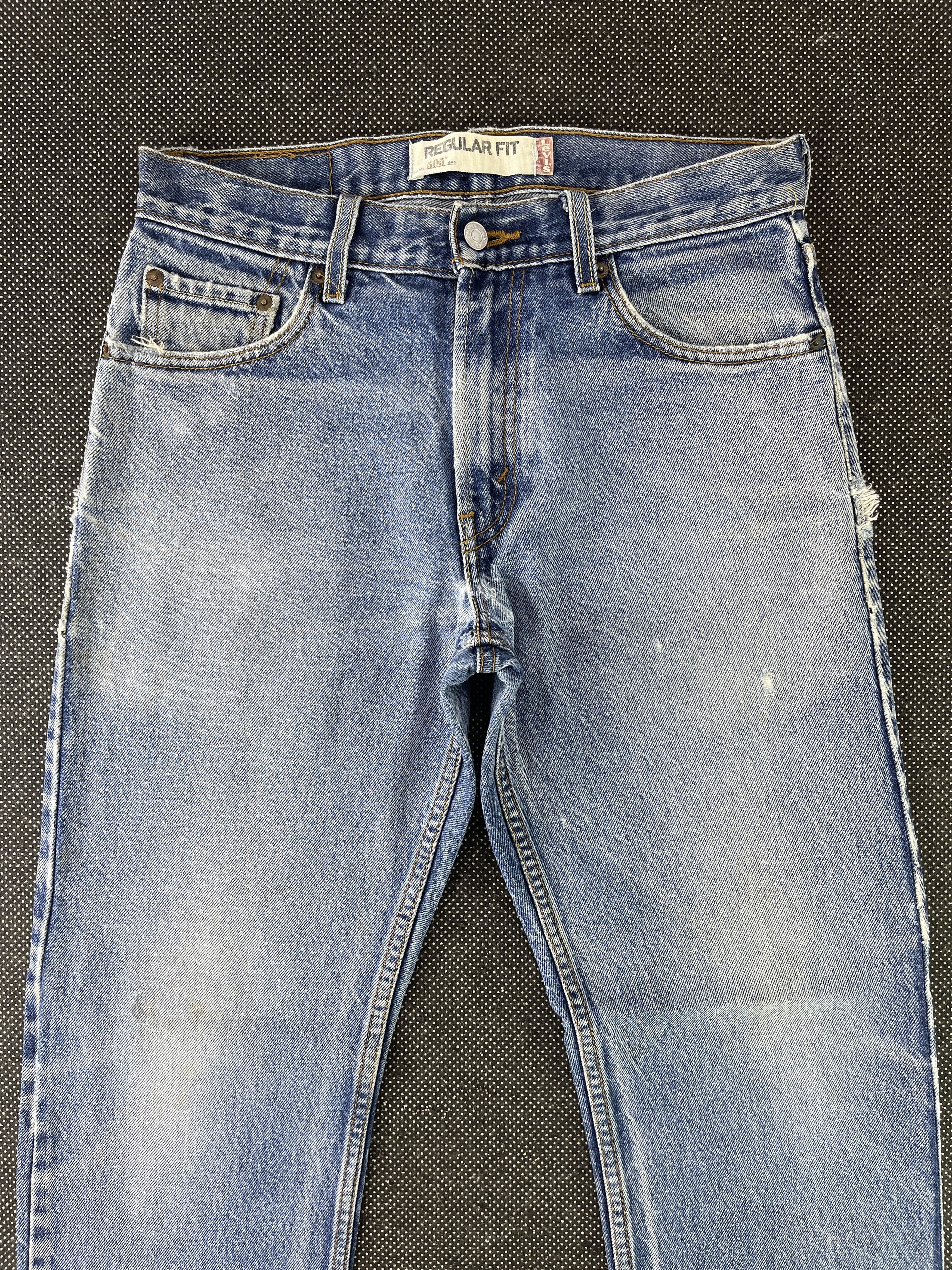 Levi's Vintage Levis 505 Distressed Stone Wash Jeans - J337 Size US 32 / EU 48 - 3 Thumbnail