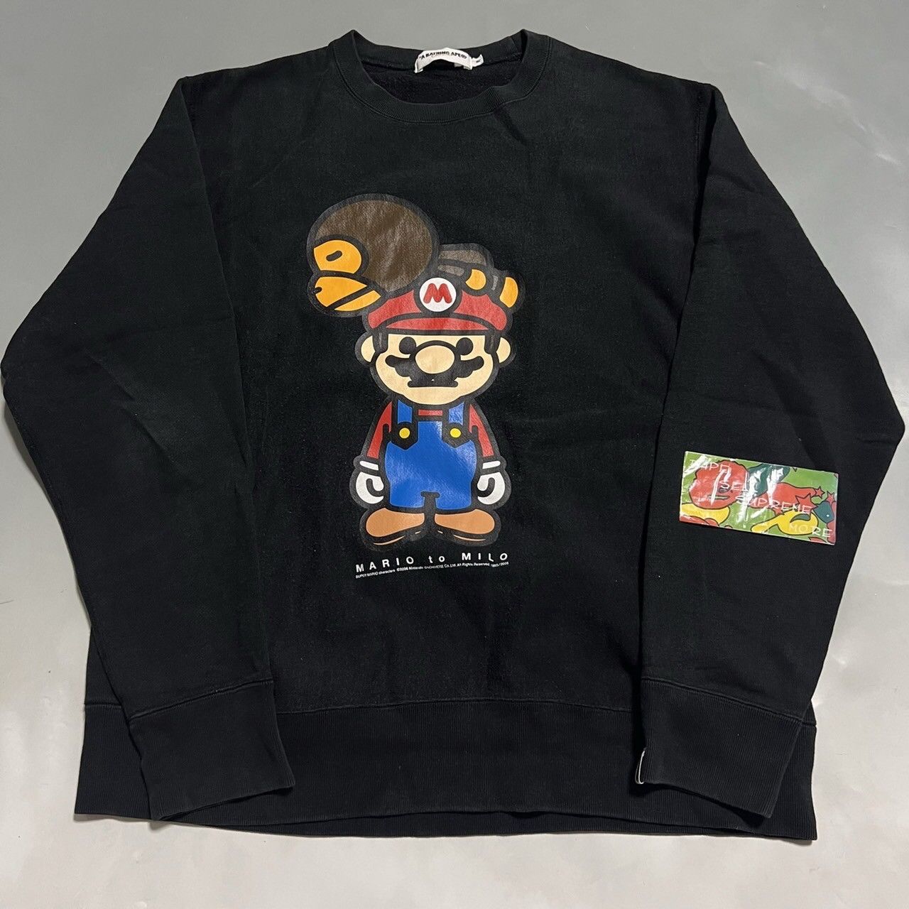 Bape BAPE mario long sleeve sweat black Size US M / EU 48-50 / 2 - 1 Thumbnail