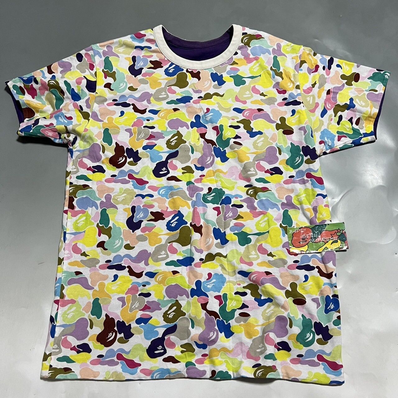 Bape BAPE multi/purple TEE Size US L / EU 52-54 / 3 - 1 Thumbnail