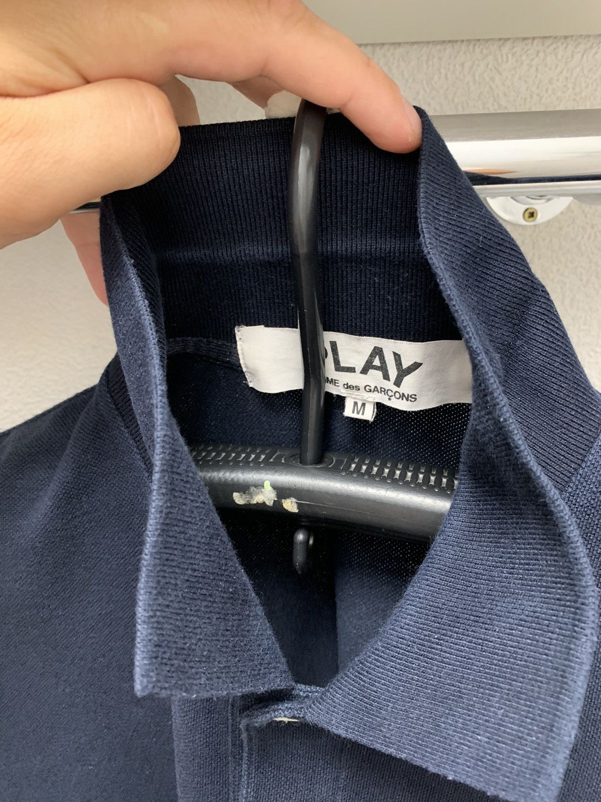 PLAY COMME DES GARÇONS NAVY POLO Play Comme des Garçons: Red Polo Shirt (Navy) | DSMNY E-SHOP