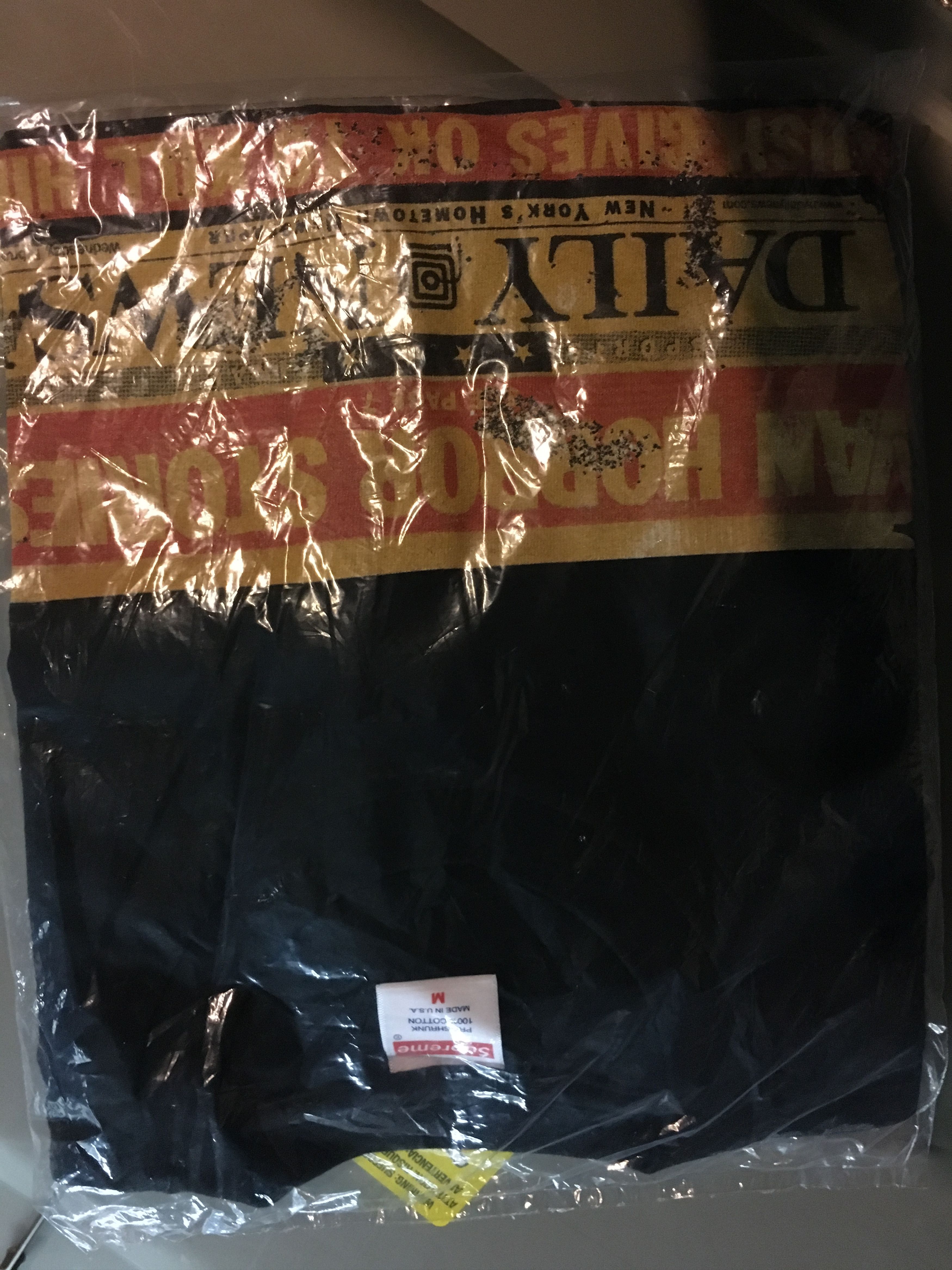 Supreme Dash Snow Tee Black Medium FW16