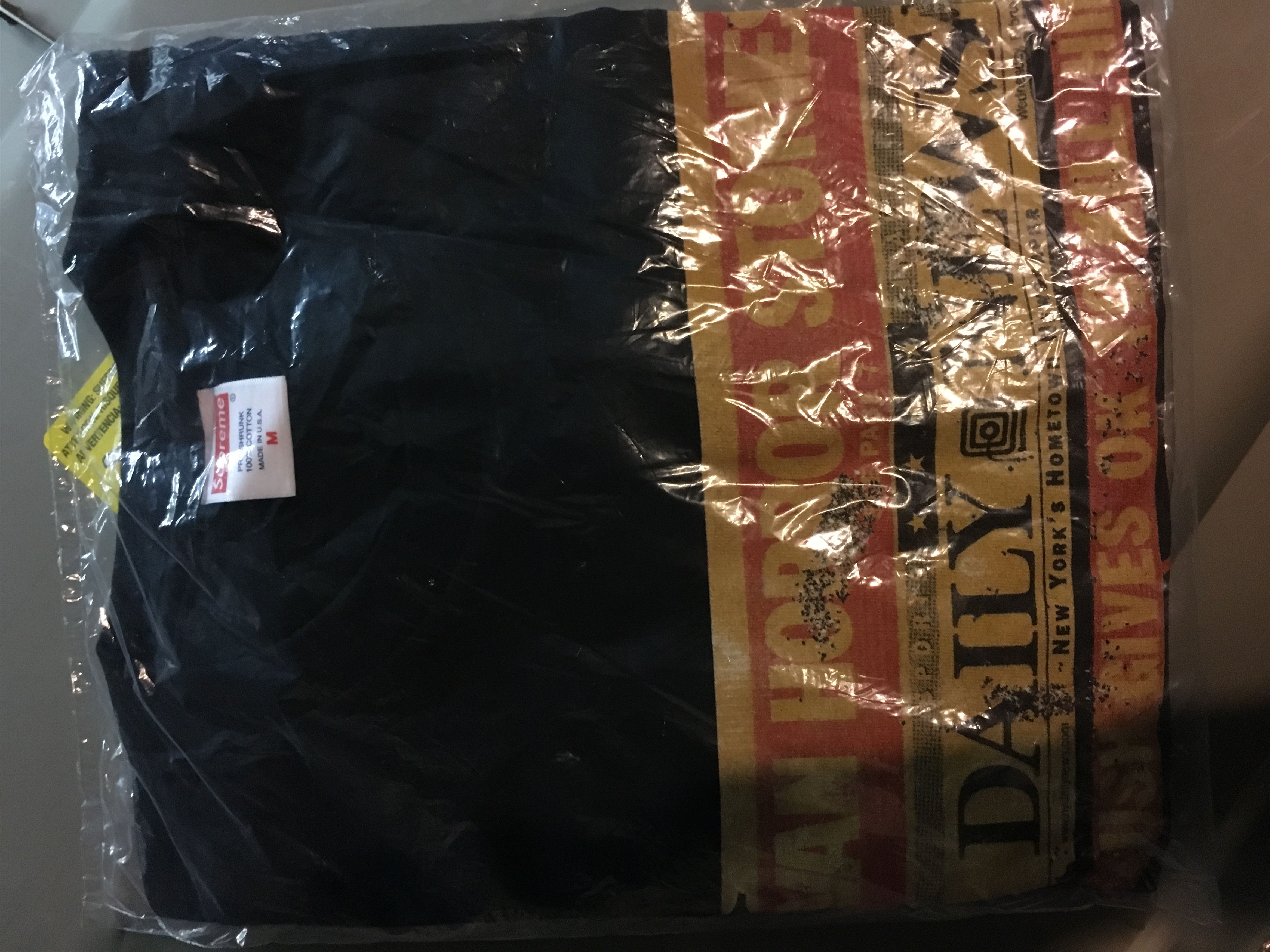 Supreme Dash Snow Tee Black Medium FW16