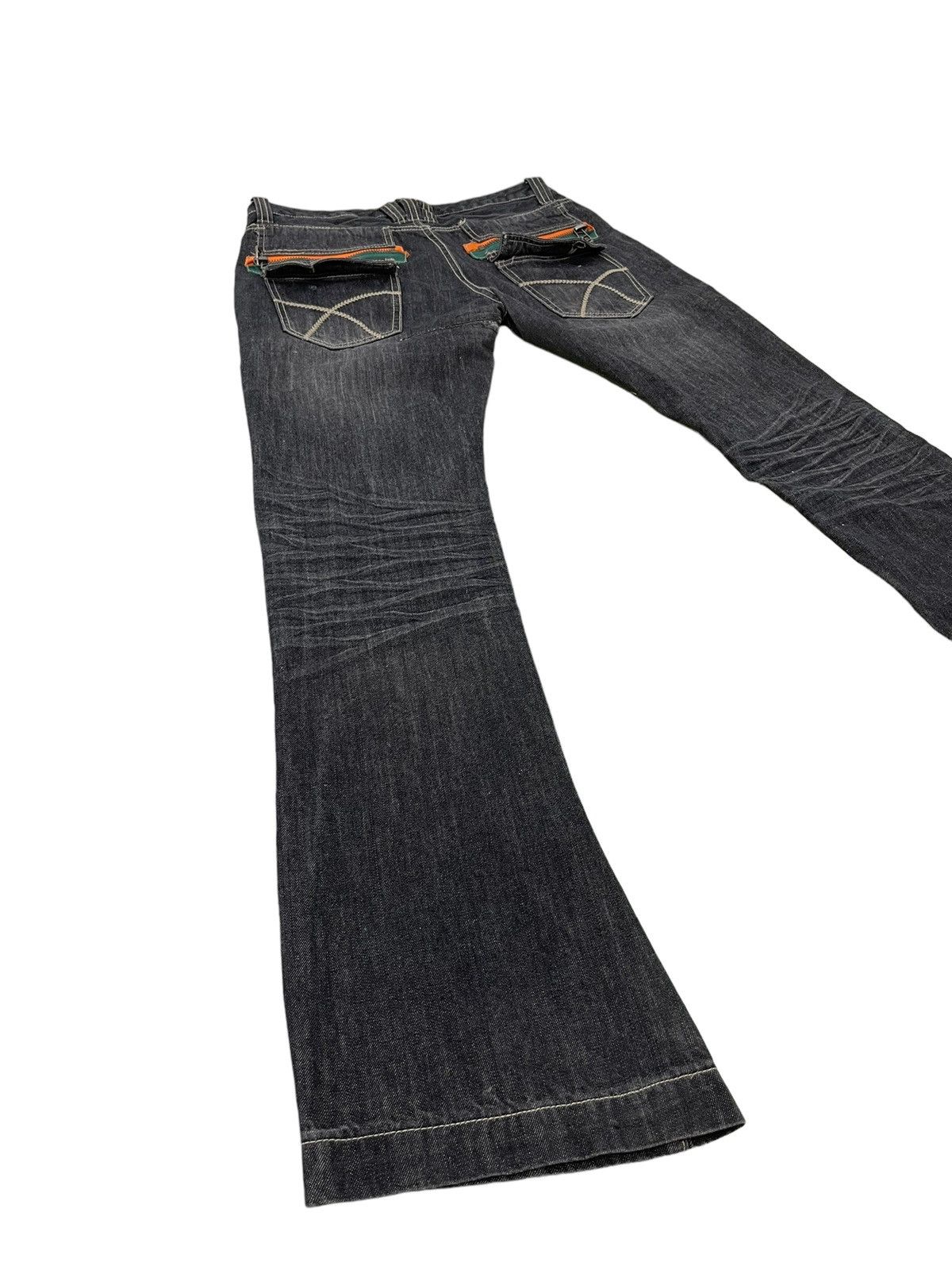 Japanese Brand Flare Jeans Daily Topics Distress Low Rise Boot Cut 5🟦7 Size US 34 / EU 50 - 1 Thumbnail