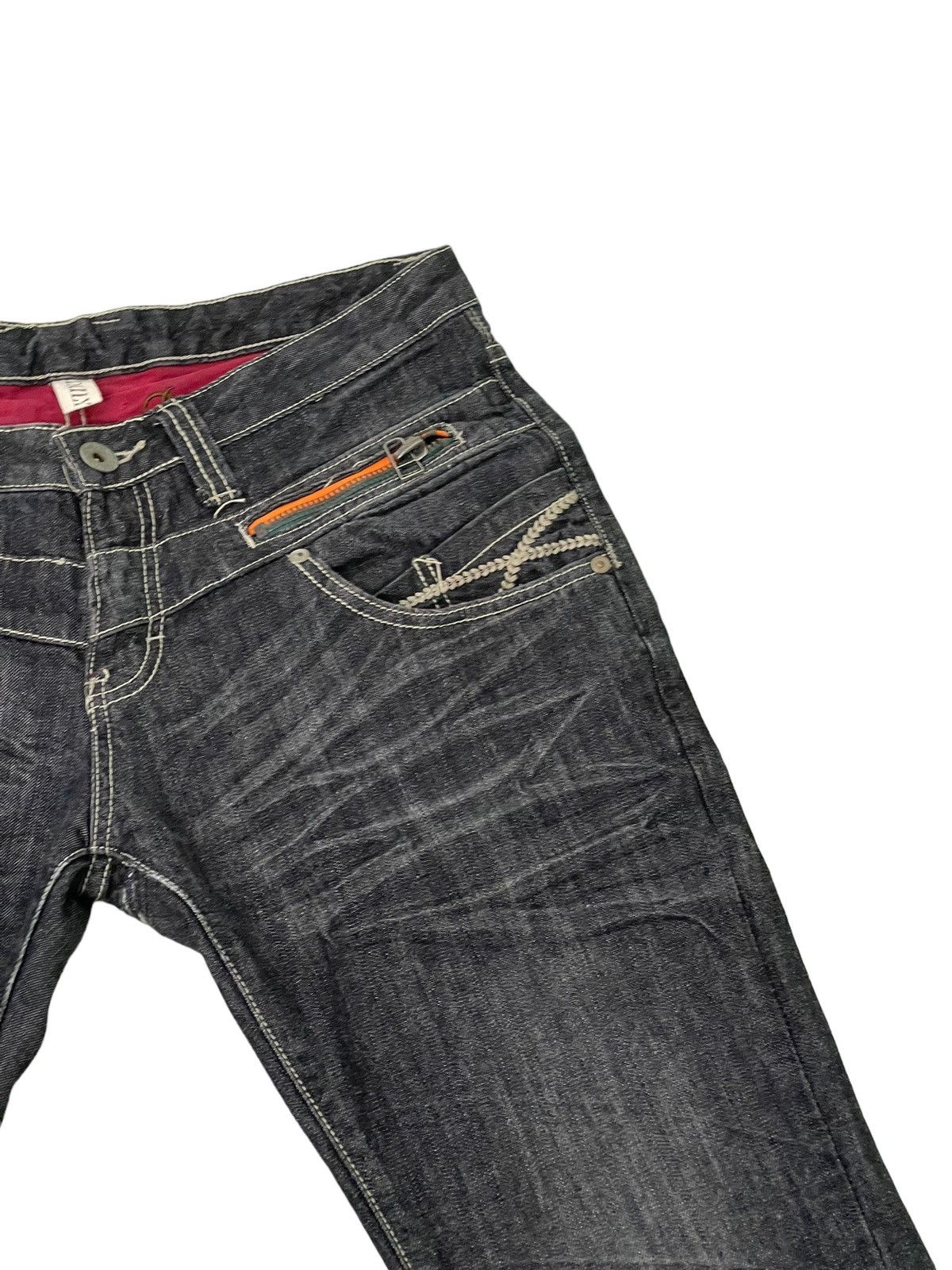 Japanese Brand Flare Jeans Daily Topics Distress Low Rise Boot Cut 5🟦7 Size US 34 / EU 50 - 20 Thumbnail