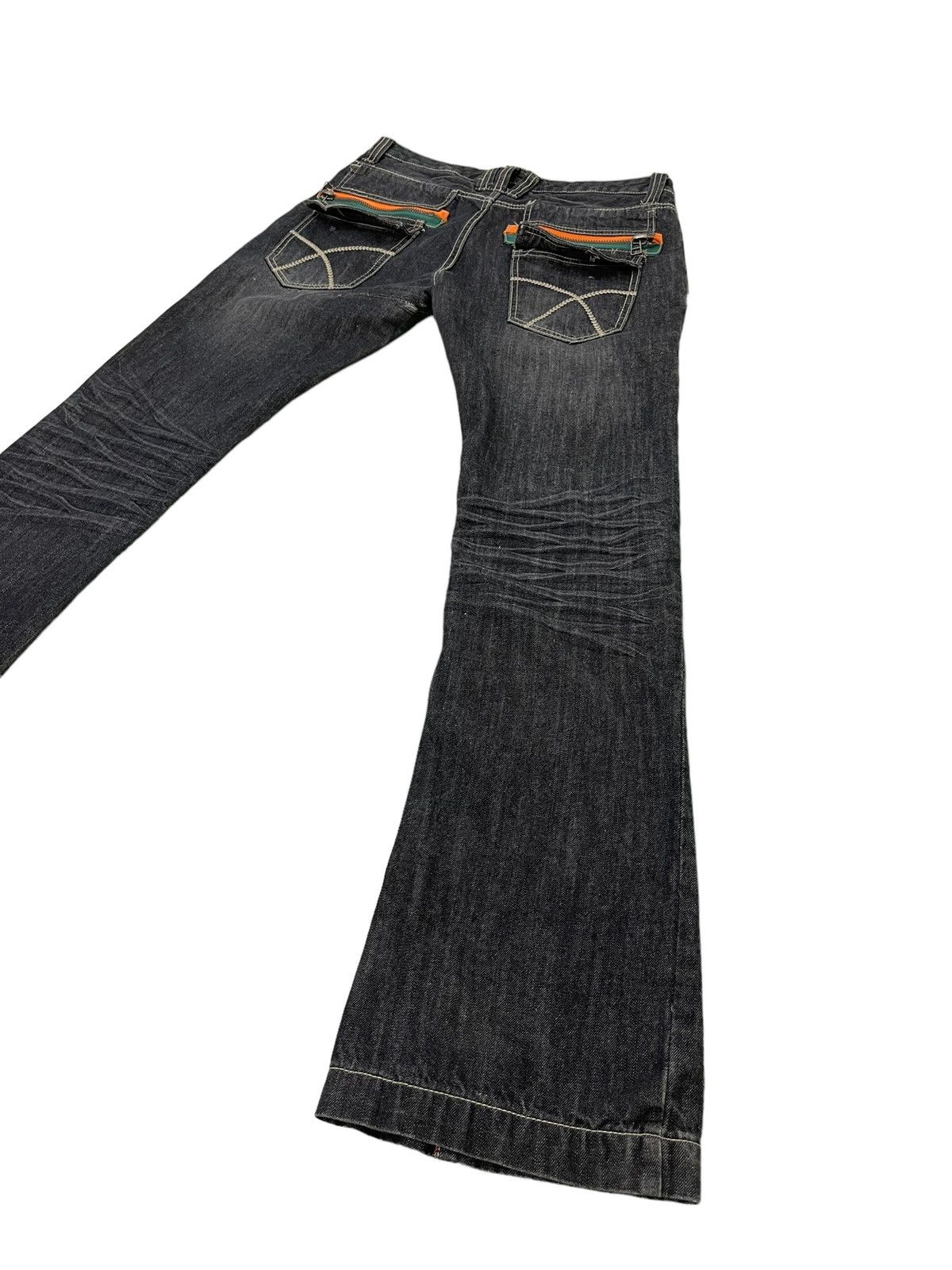 Japanese Brand Flare Jeans Daily Topics Distress Low Rise Boot Cut 5🟦7 Size US 34 / EU 50 - 3 Thumbnail