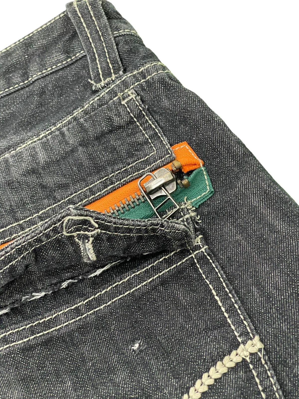 Japanese Brand Flare Jeans Daily Topics Distress Low Rise Boot Cut 5🟦7 Size US 34 / EU 50 - 11 Thumbnail