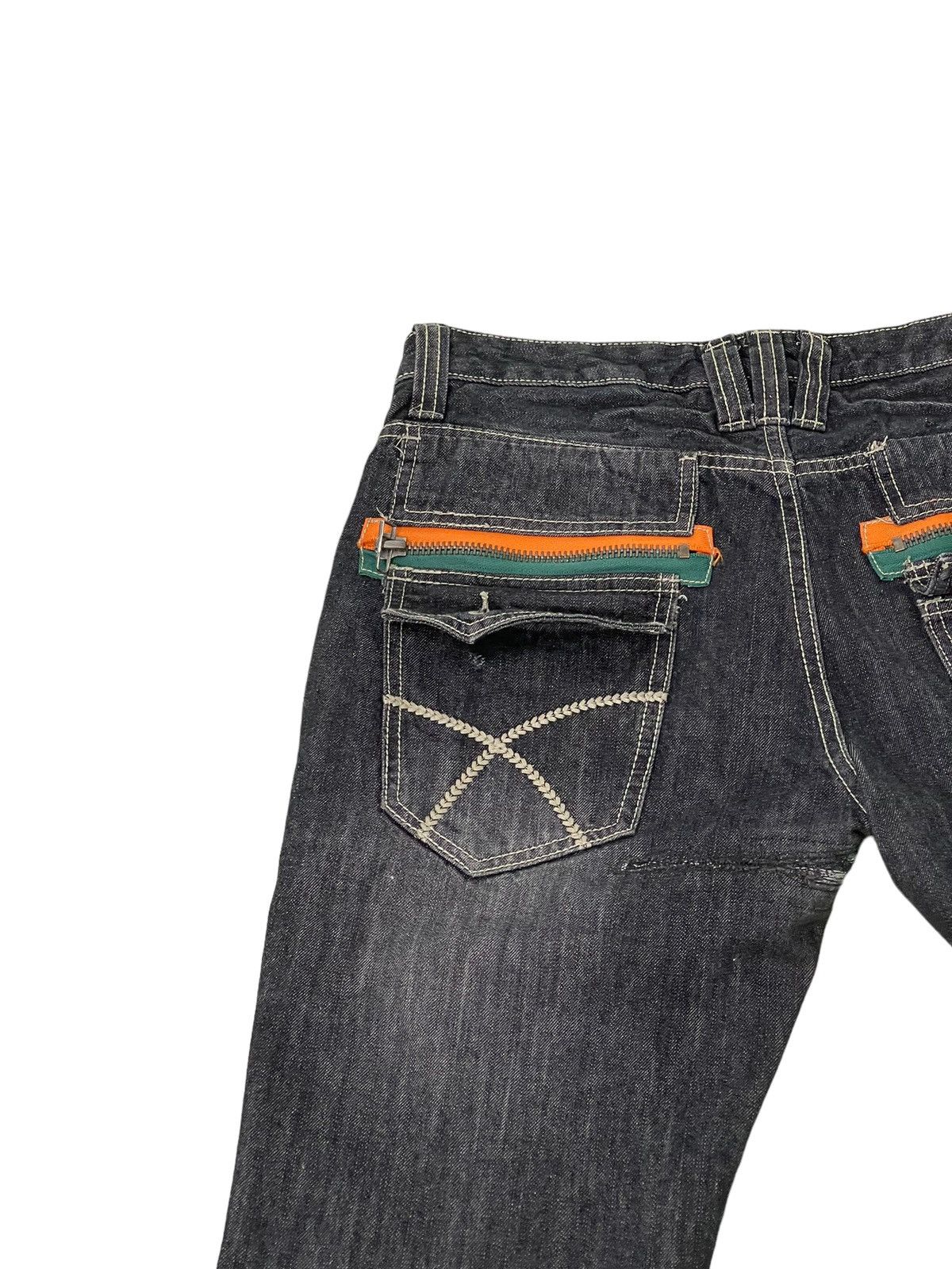 Japanese Brand Flare Jeans Daily Topics Distress Low Rise Boot Cut 5🟦7 Size US 34 / EU 50 - 8 Thumbnail
