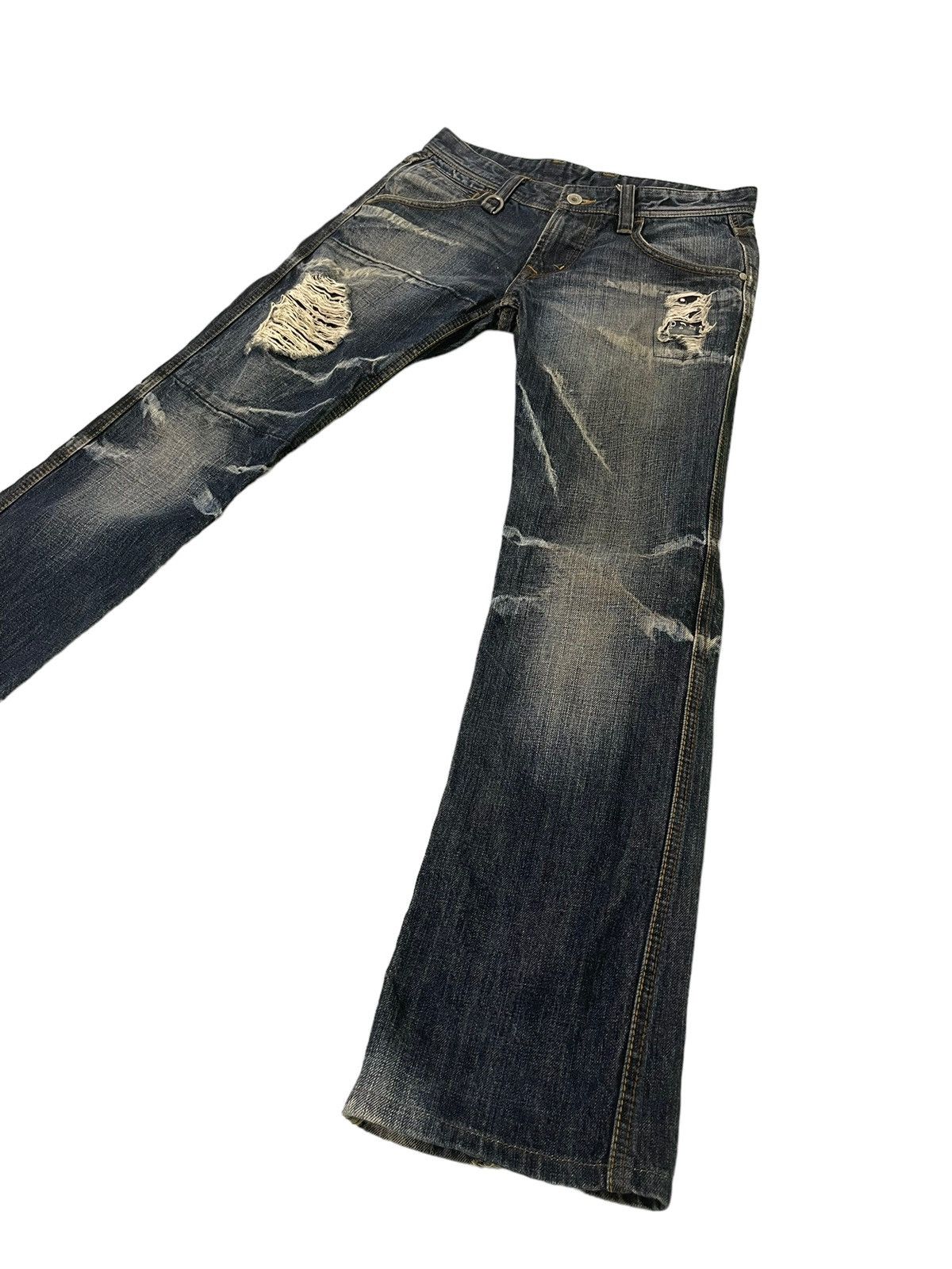 HIDEAWAYS Flare Jeans Hideaways Distress Slim Denim Low Rise 4🟦8 Size US 29 - 3 Thumbnail
