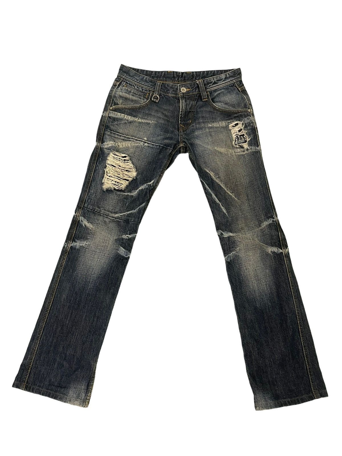 HIDEAWAYS Flare Jeans Hideaways Distress Slim Denim Low Rise 4🟦8 Size US 29 - 2 Thumbnail
