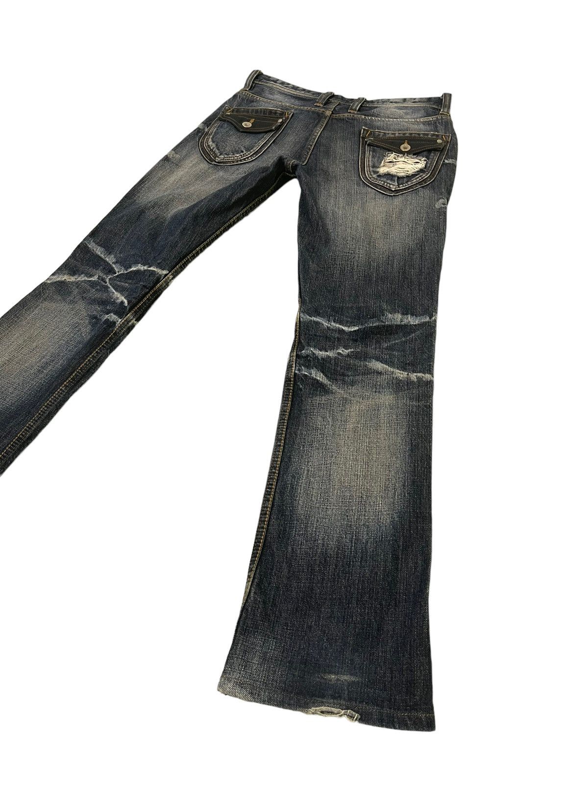 HIDEAWAYS Flare Jeans Hideaways Distress Slim Denim Low Rise 4🟦8 Size US 29 - 13 Thumbnail