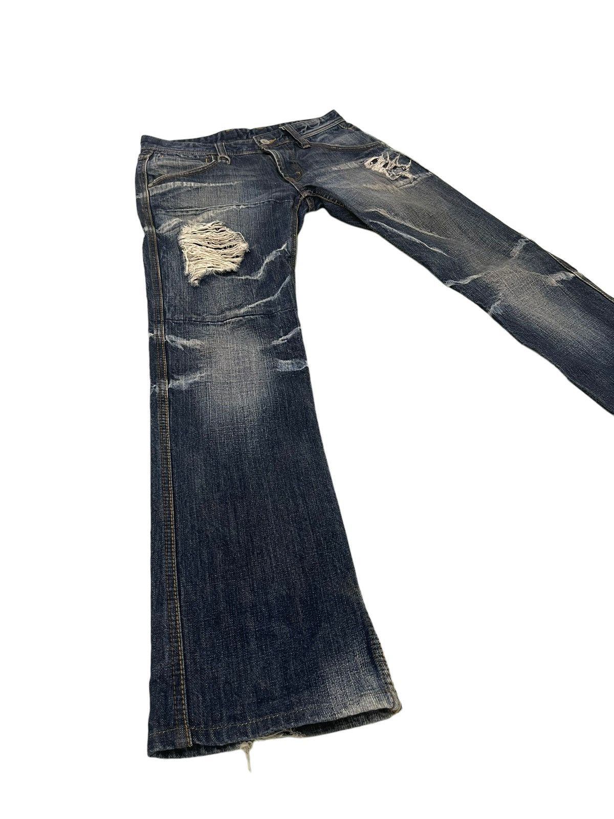 HIDEAWAYS Flare Jeans Hideaways Distress Slim Denim Low Rise 4🟦8 Size US 29 - 1 Thumbnail