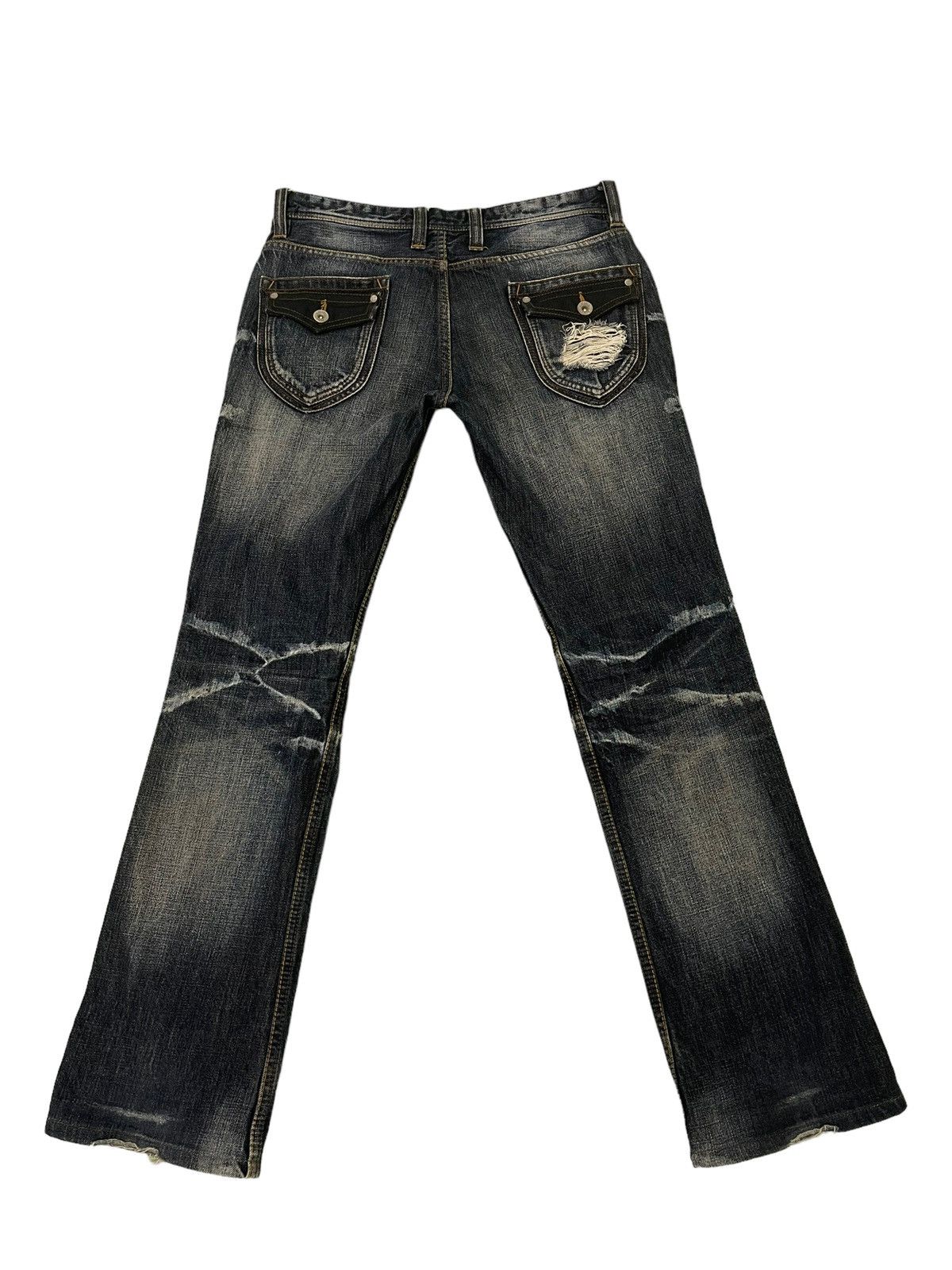 HIDEAWAYS Flare Jeans Hideaways Distress Slim Denim Low Rise 4🟦8 Size US 29 - 11 Thumbnail