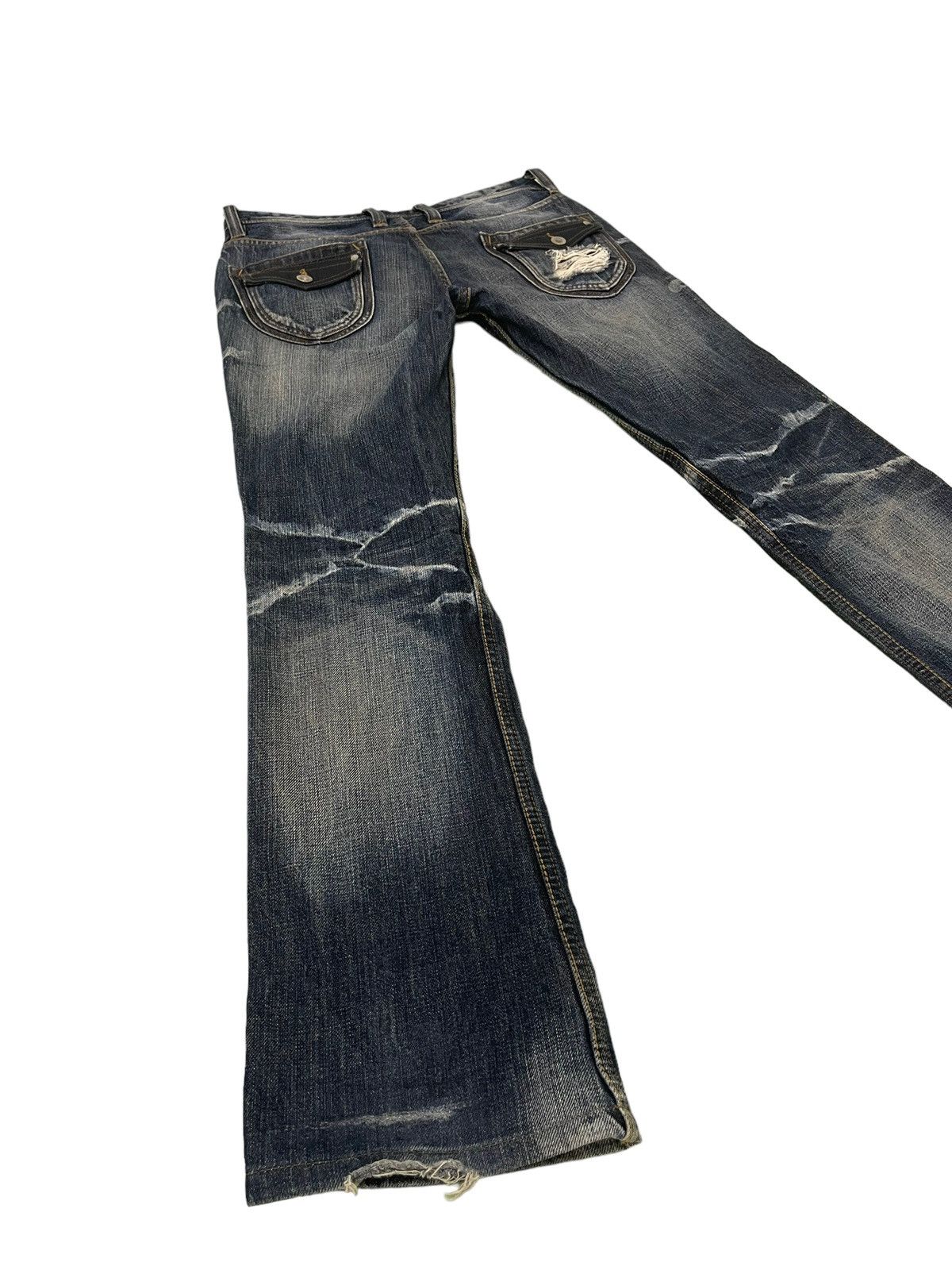 HIDEAWAYS Flare Jeans Hideaways Distress Slim Denim Low Rise 4🟦8 Size US 29 - 12 Thumbnail