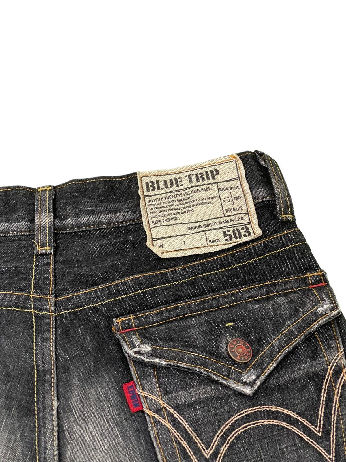 Edwin Flare Jeans Edwin Japan Distress Low Rise Acid Wash 5🟦7 Size US 30 / EU 46 - 21 Thumbnail