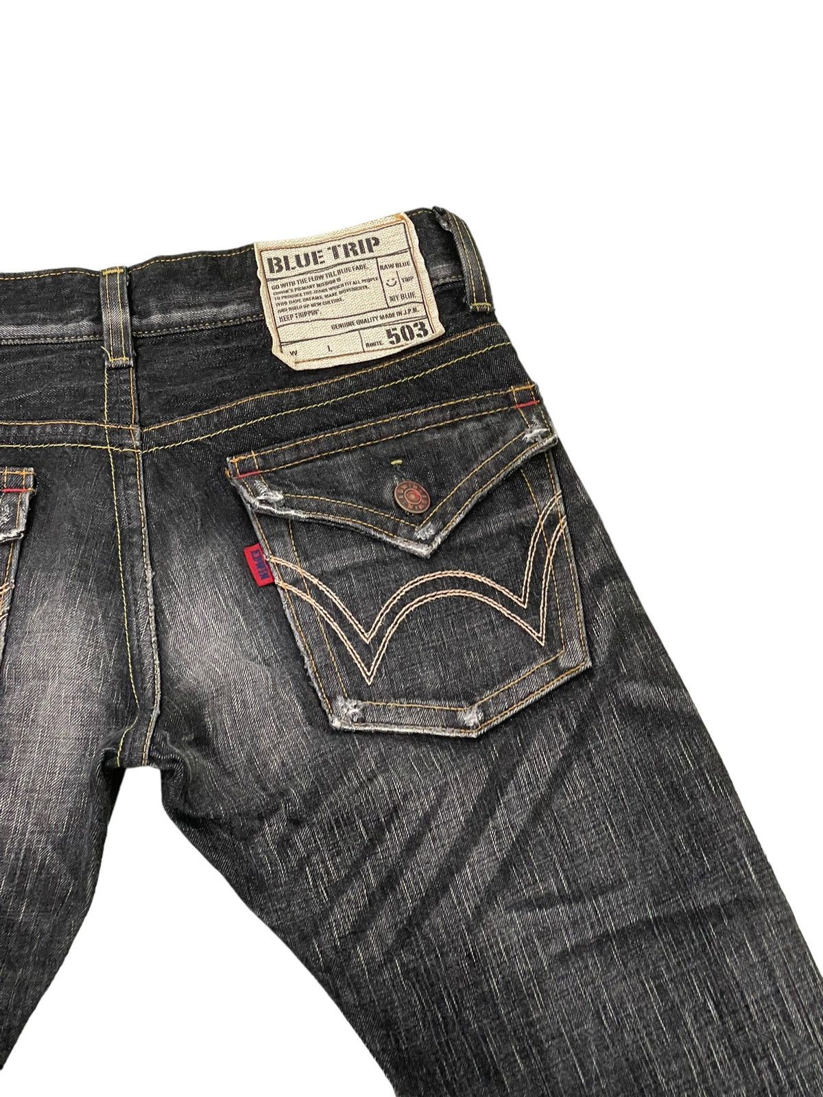 Edwin Flare Jeans Edwin Japan Distress Low Rise Acid Wash 5🟦7 Size US 30 / EU 46 - 20 Thumbnail