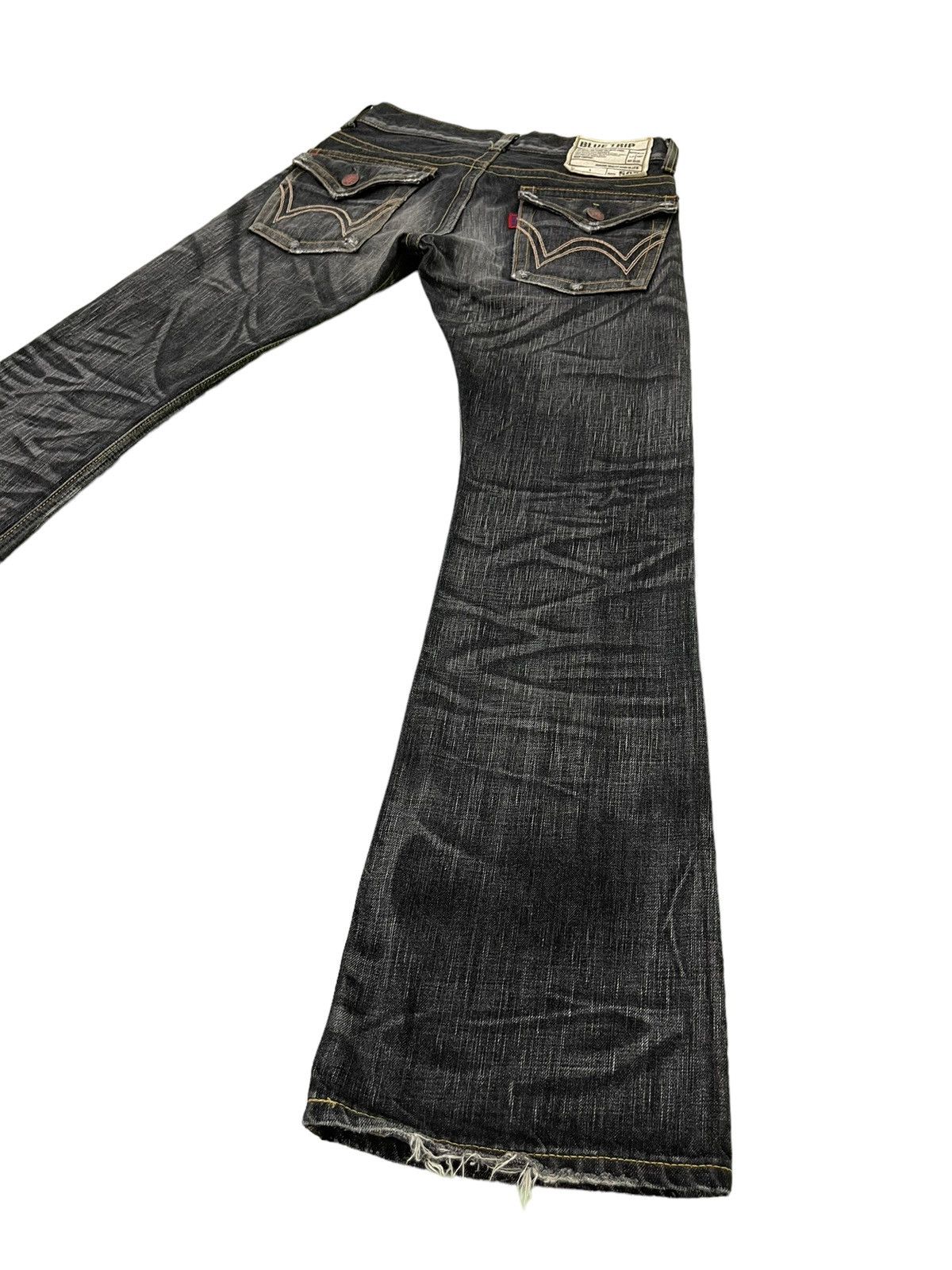 Edwin Flare Jeans Edwin Japan Distress Low Rise Acid Wash 5🟦7 Size US 30 / EU 46 - 14 Thumbnail