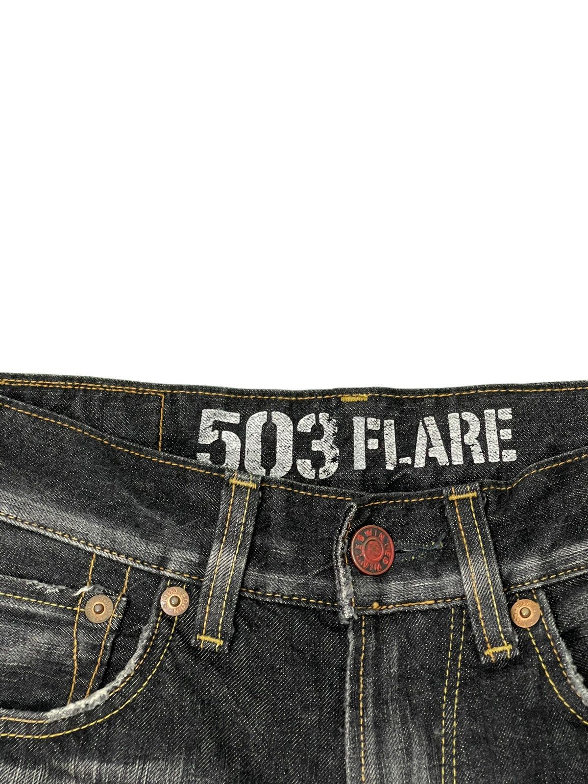 Edwin Flare Jeans Edwin Japan Distress Low Rise Acid Wash 5🟦7 Size US 30 / EU 46 - 10 Thumbnail