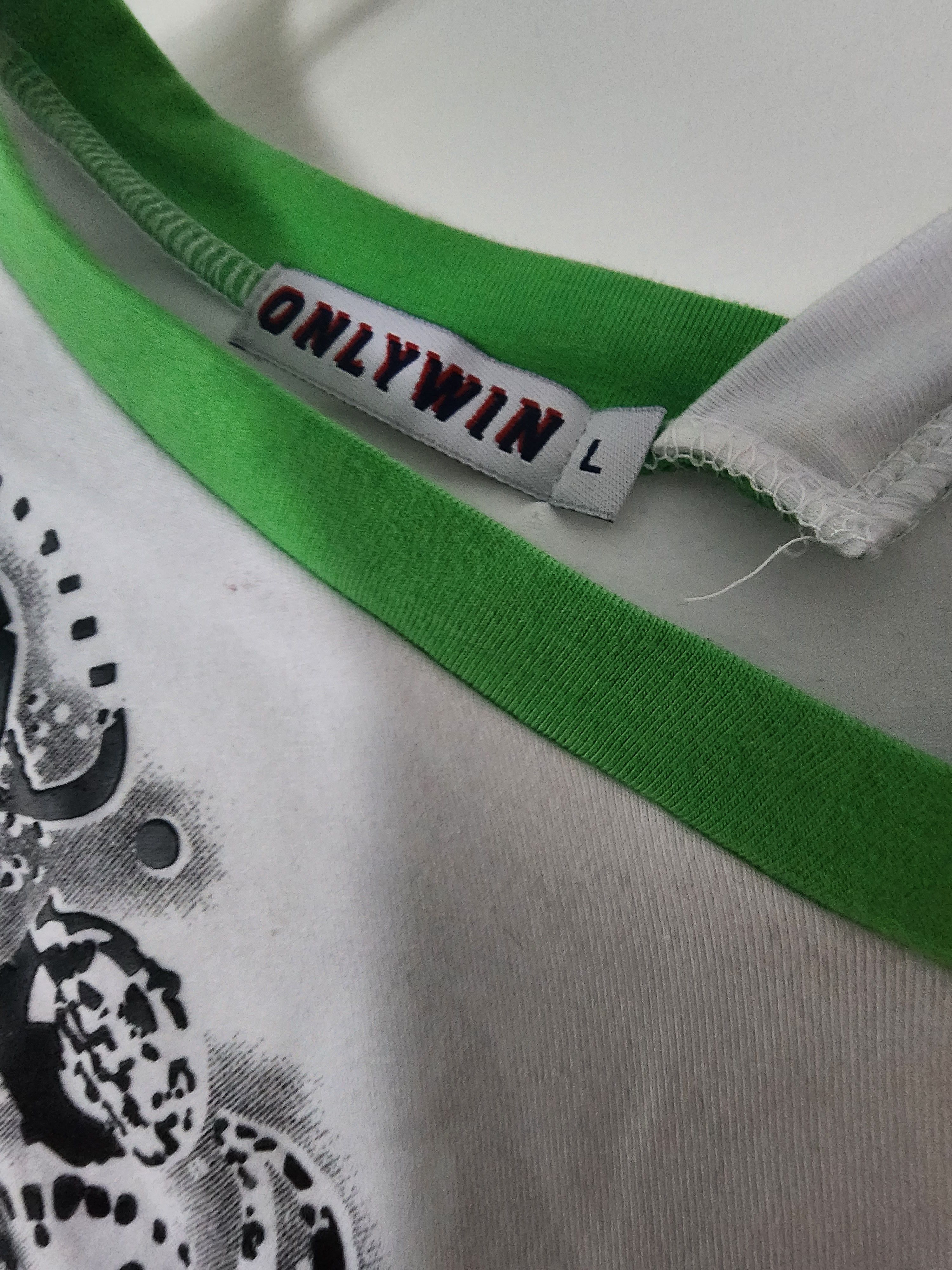 Other Only Win White Green Double VNeck Long Sleeve Shirt L Size L / US 10 / IT 46 - 4 Thumbnail