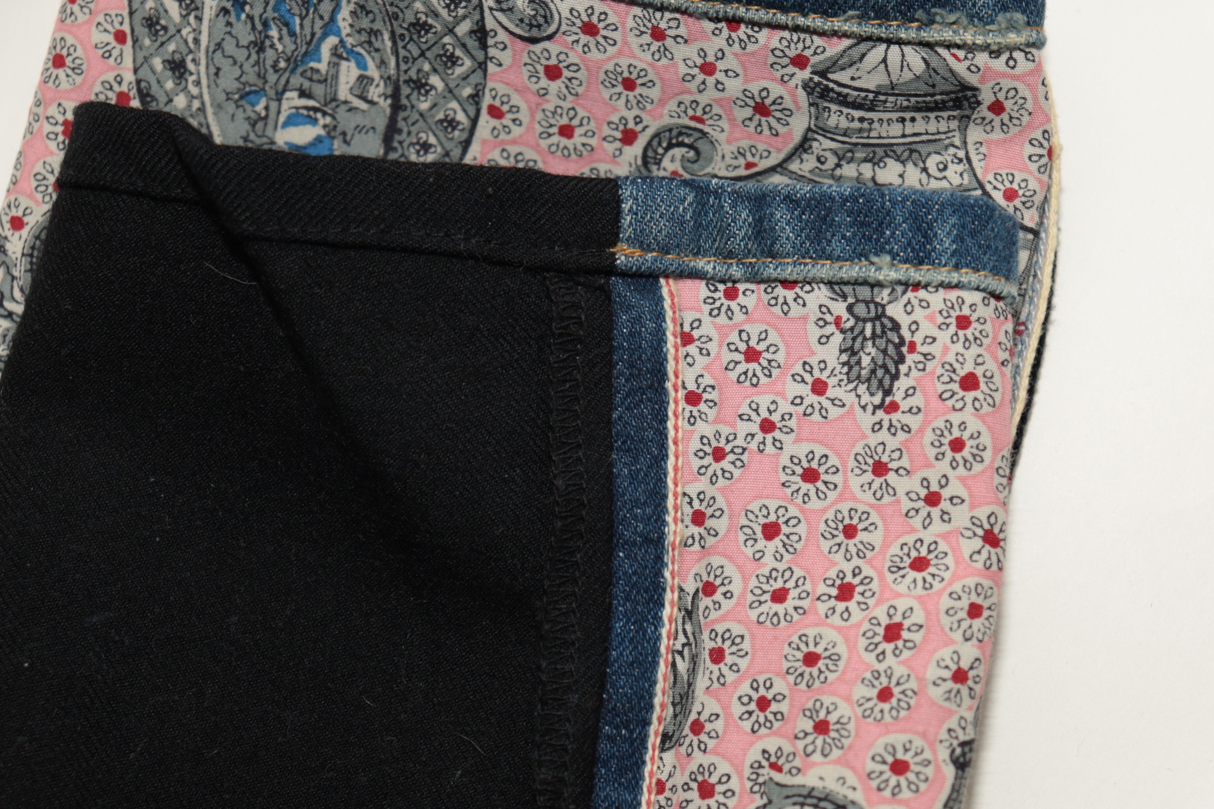 Comme des Garcons Junya Watanabe Comme Des Garcon Denim Floral Black Blue Side Size 32" / US 10 / IT 46 - 10 Thumbnail