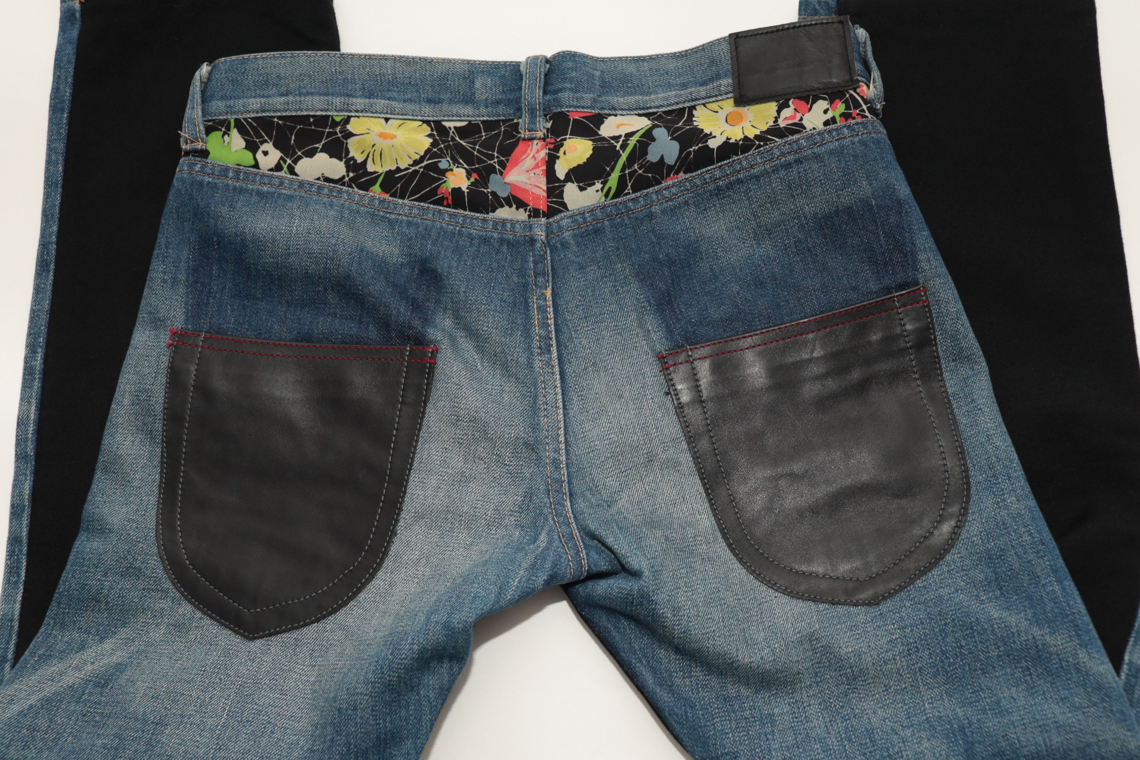 Comme des Garcons Junya Watanabe Comme Des Garcon Denim Floral Black Blue Side Size 32" / US 10 / IT 46 - 5 Thumbnail