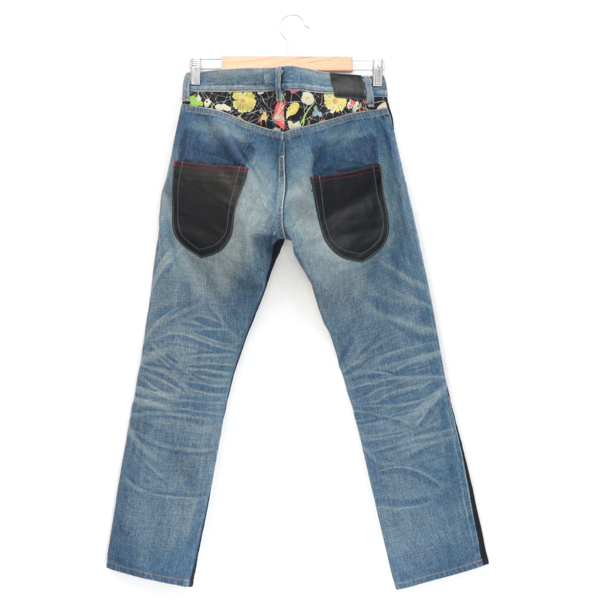 Comme des Garcons Junya Watanabe Comme Des Garcon Denim Floral Black Blue Side Size 32" / US 10 / IT 46 - 1 Thumbnail