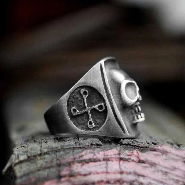 Jewelry Gothic Punk Skull Mask Ring Size ONE SIZE - 2 Thumbnail